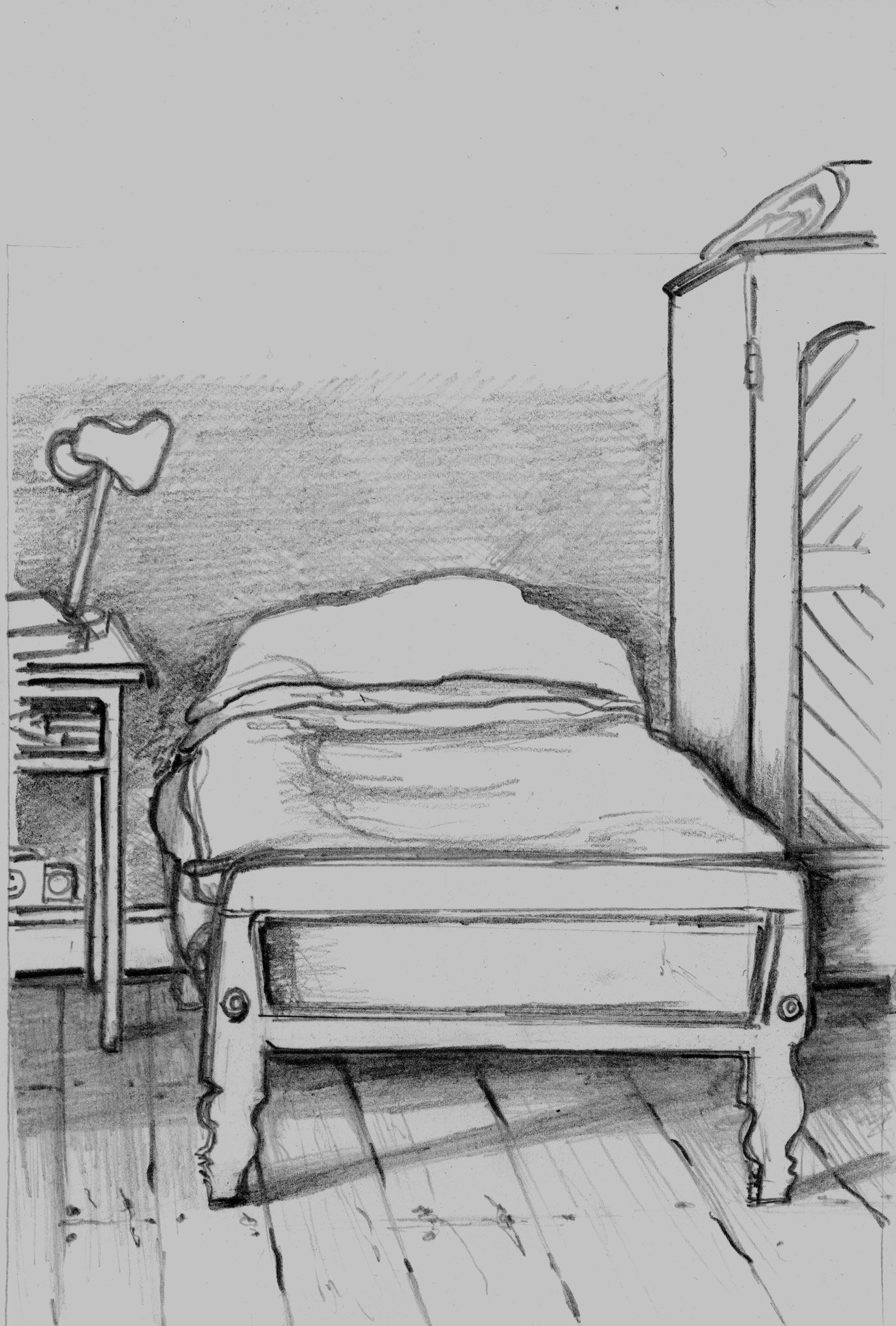  Kalimpong India Aunty Jean’s Old Room at DGH  2010 Pencil on paper 6.5x4.25 inches 