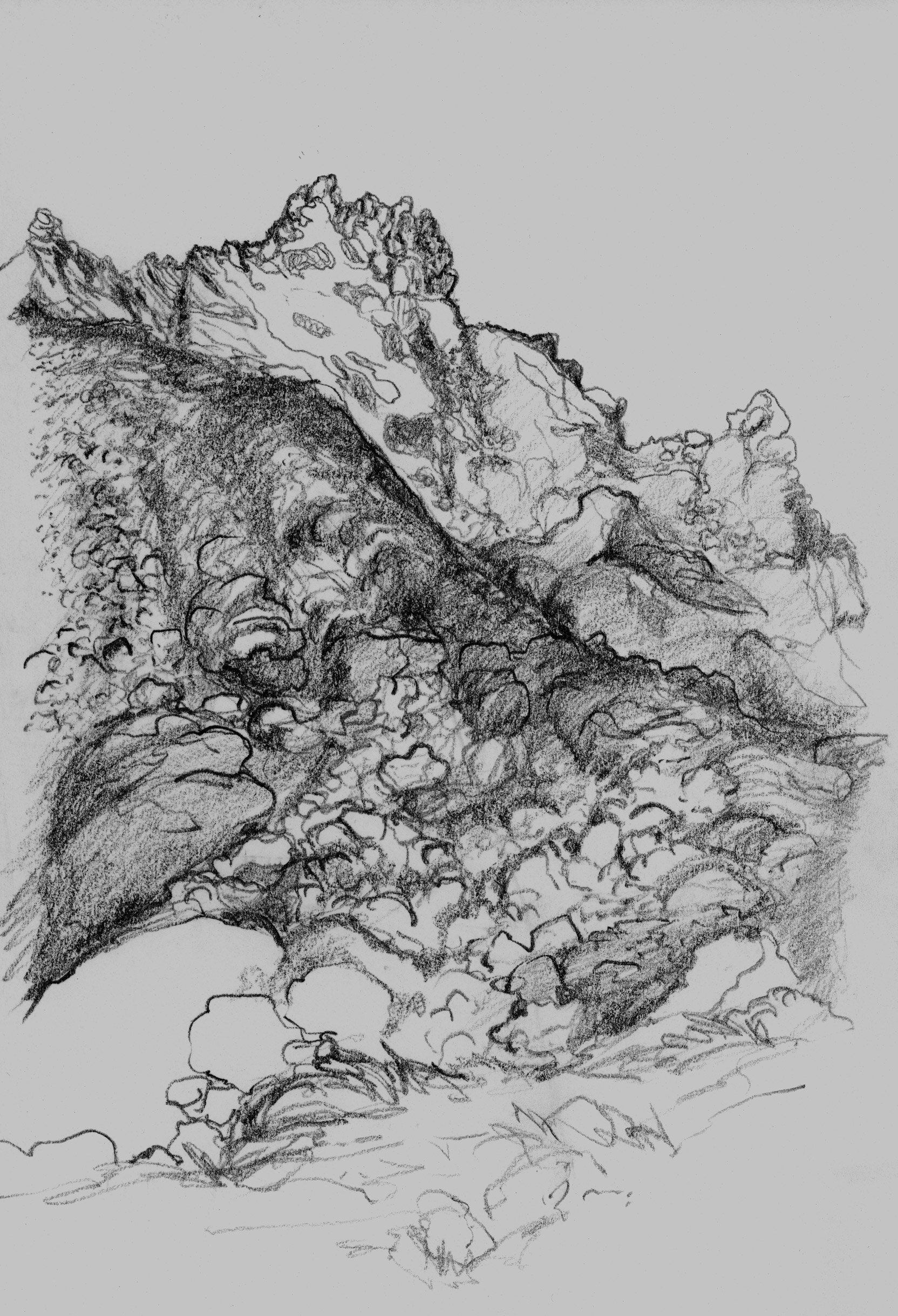   Gosainkunda Nepal High Camp  2013 Pencil on paper 7.5x5 inches 