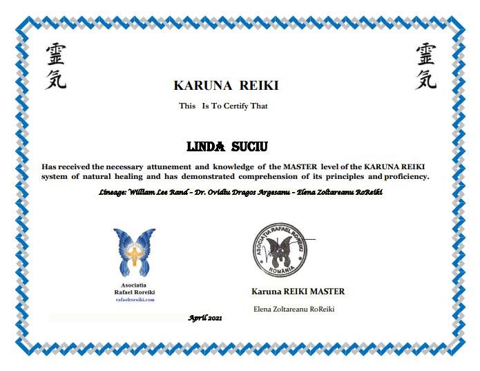 Karuna Reiki diploma Linda.JPG