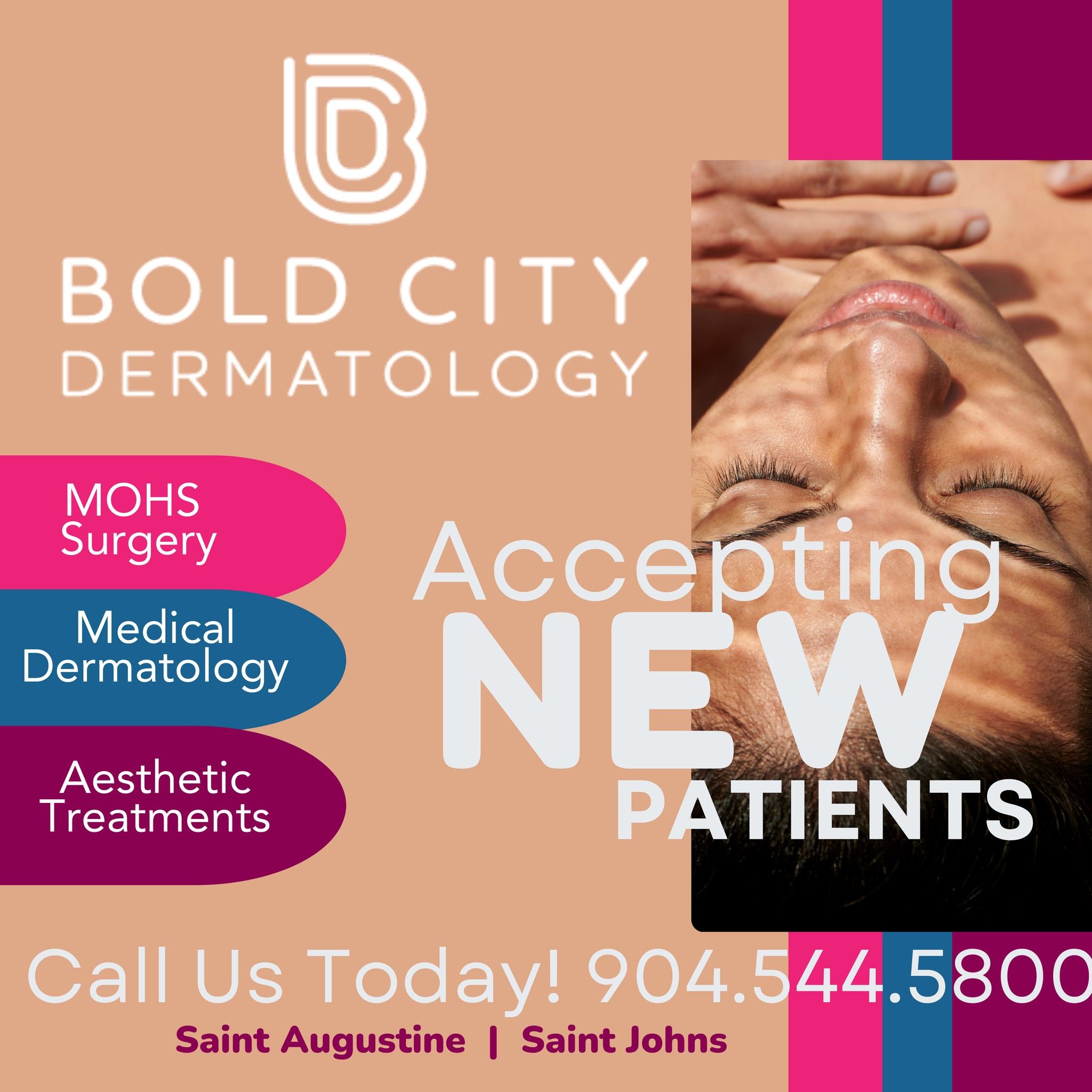 ✨ Now Accepting New Patients at Bold City Dermatology! ✨

Healthy skin has never been easieror more convenient. Skip the wait and book your appointment online in just a few clicks!

Whether you&rsquo;re looking for medical dermatology or aesthetic tr