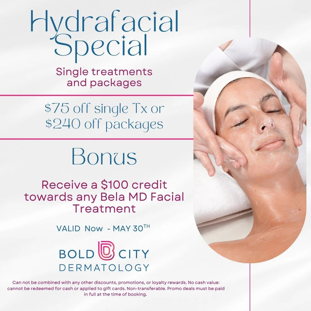 ✨ Hydrafacial Special is Here! ✨

Glow into the season with refreshed, radiant skin 💙

For a limited time:
💧 $75 off a single Hydrafacial treatment
💧 $240 off Hydrafacial packages

Bonus: Receive an exclusive offer toward our new Bela MD treatment