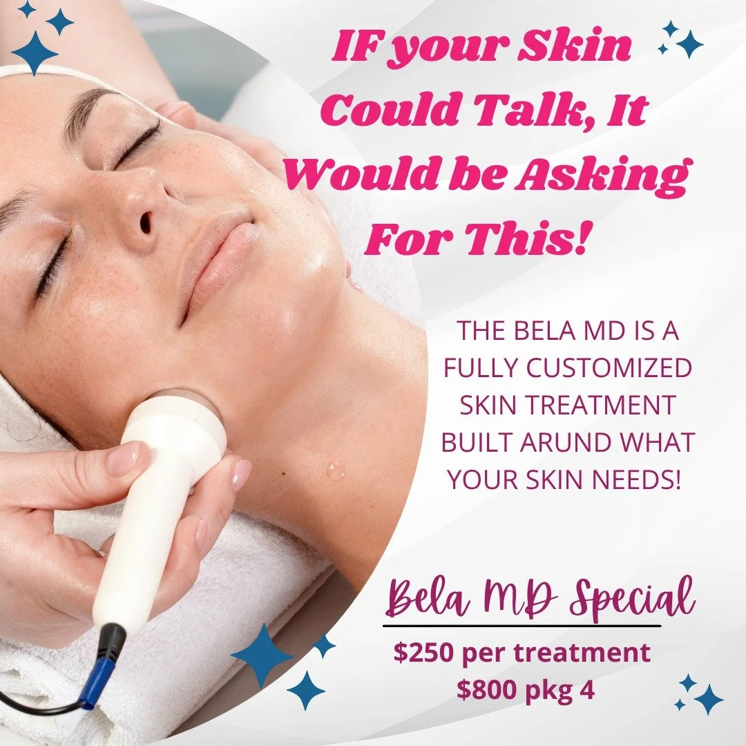 If your skin could talk&hellip; it would ask for this!

Bela MD is a fully customizable, medical-grade facial that combines:
💧 Deep cleansing + exfoliation
💧 Serum infusion tailored to your skin
💧 Advanced technology to hydrate, smooth, and bright