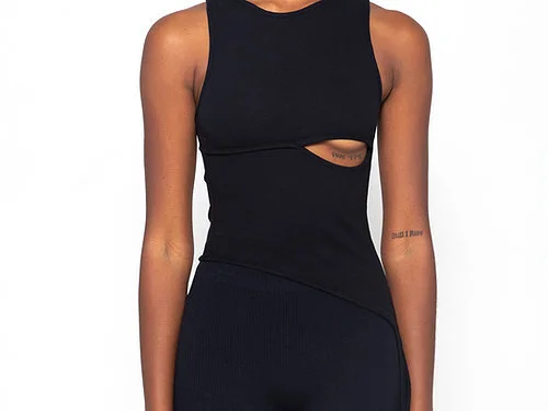 ASYMMETRICAL ONYX TANK BLACK