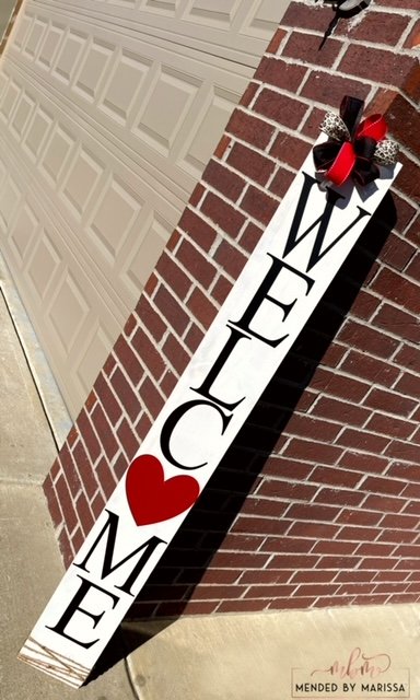 Large Text Welcome Sign with Heart — Mended by Marissa