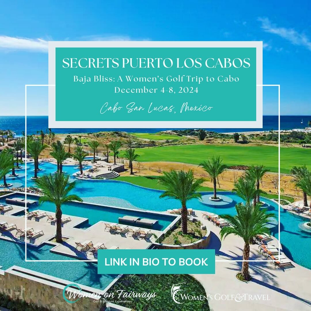 We are going to Cabo for a ladies golf getaway! Escape the winter blues for blue skies &amp; green fairways December 4-8, 2024!

☀️ 5 days / 4 nights - luxury all-inclusive resort
⛳️ 3 rounds of golf + on course beverages &amp; food
🧘Private beach Y