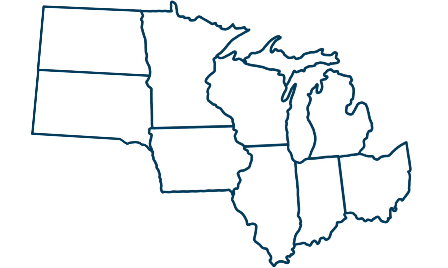 Blank Midwest Region Map Midwest Map