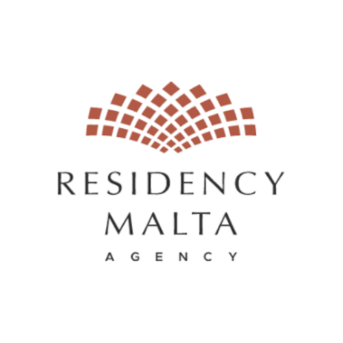 Logo for Residency Malta Agency featuring an abstract red mosaic pattern above the text 'Residency Malta Agency' in black. who handles the Malta Permanent Residence Programme