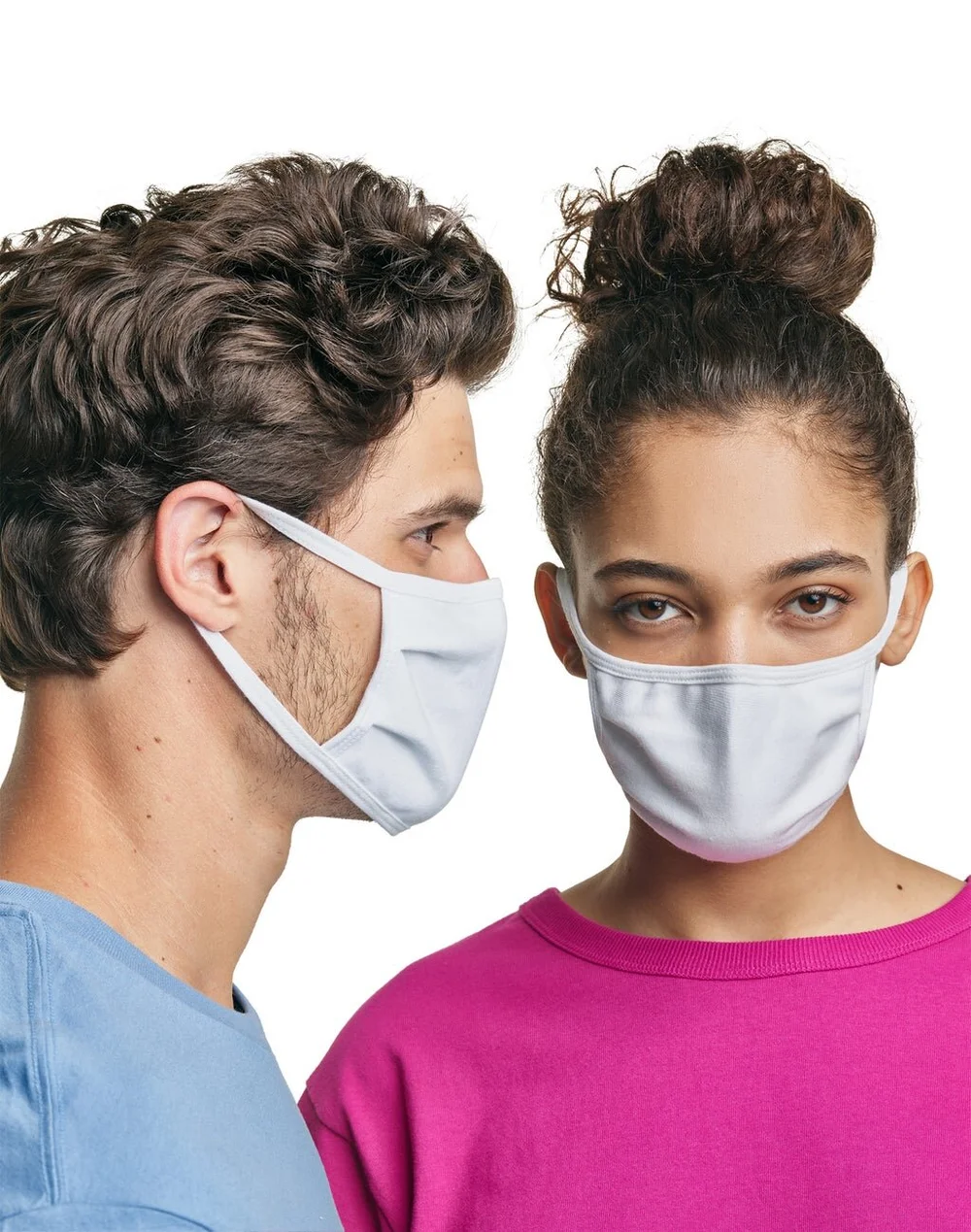 Boîte De 500 Masques Lavables Hanes – Coton Tissu – Blanc – Neuf – Origine Vietnam