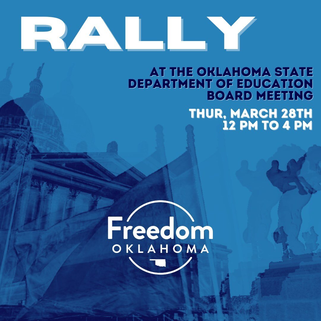 TODAY - Thursday, March 28: The OK State Board of Education may have limited public comment, but they can&rsquo;t silence public solidarity and demands for accountability.

Join us at 12 pm at the Oliver Hodge Building as we take up space and ensure 