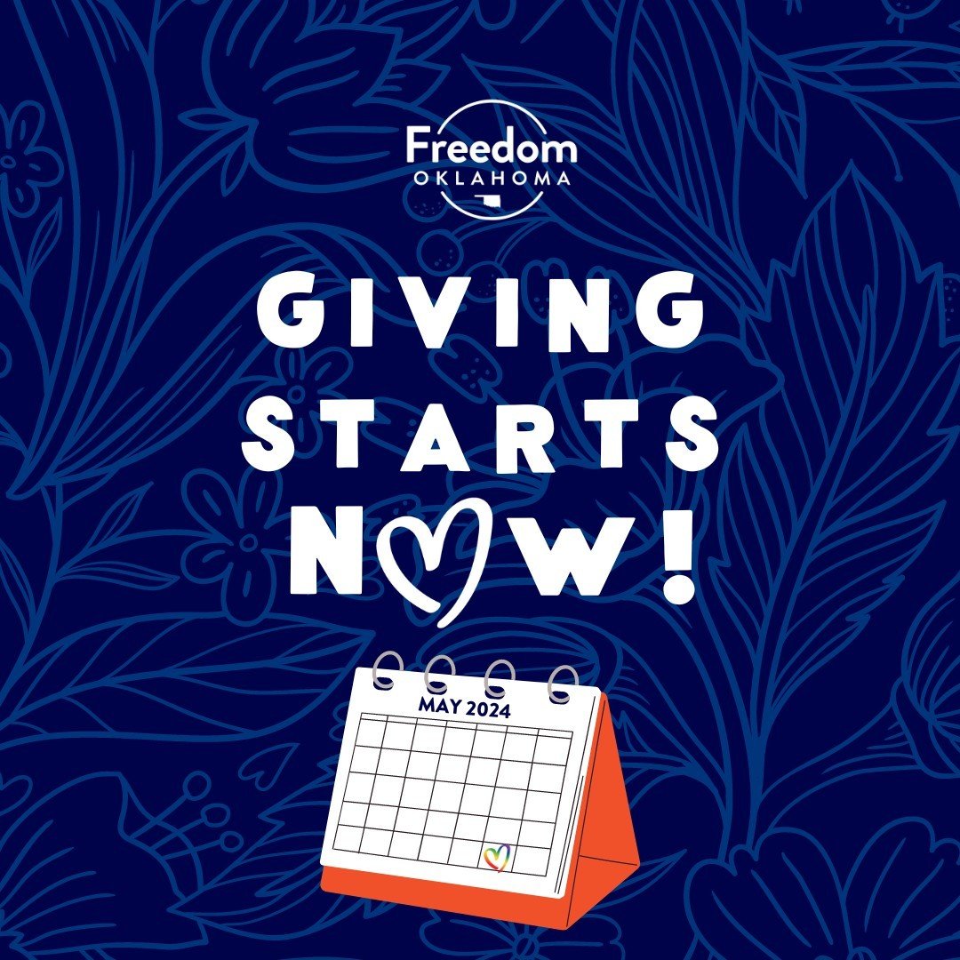 Our annual Give OUT Day giving campaign has begun! This year, Give OUT Day is on May 30th, which means we've got all month to meet our fundraising goal. Can we count on your support to help continue our work to build a future where all 2SLGBTQ+ Oklah