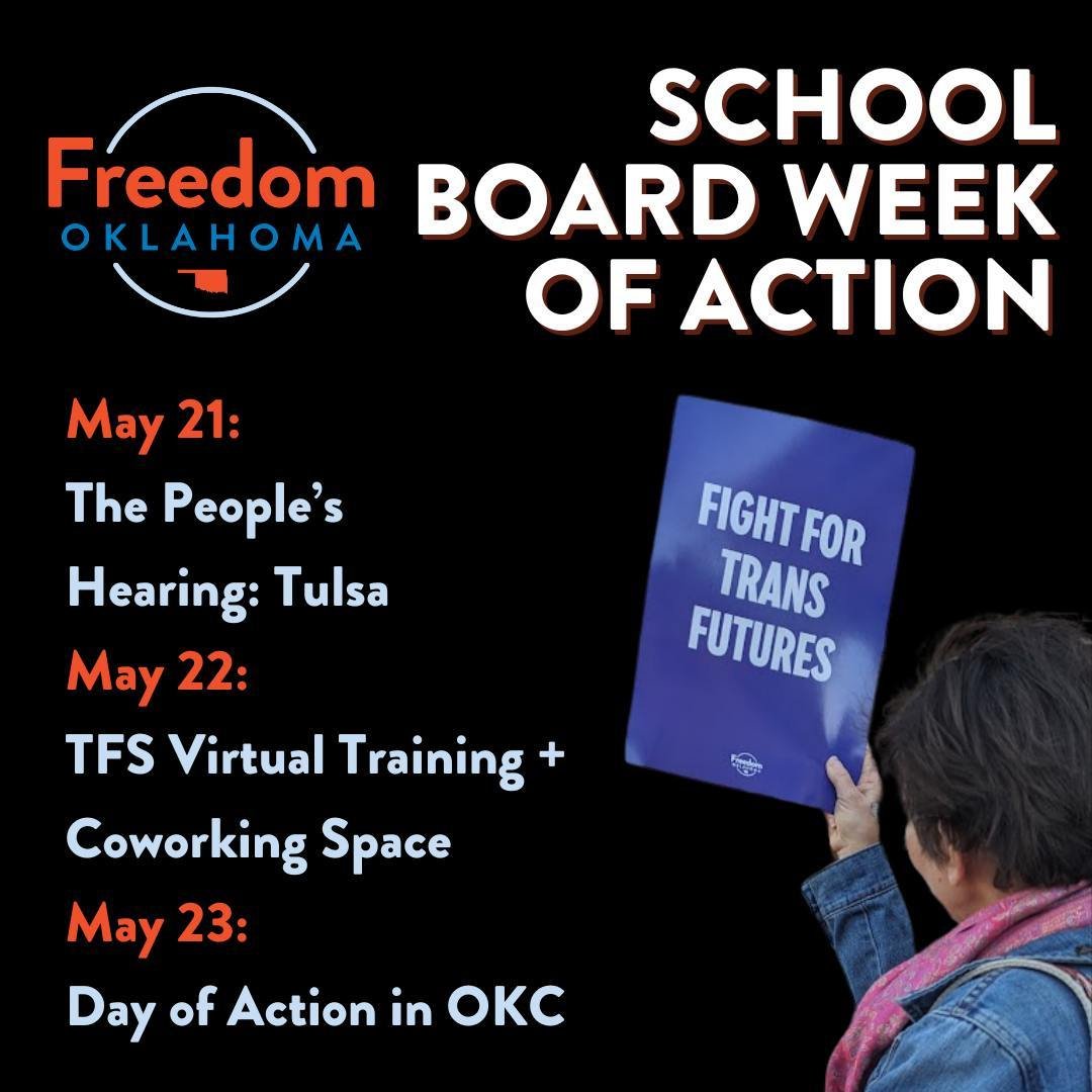 Join us next week for our School Board Week of Action! The State Board of Education has gotten a lot of attention in recent years, and we can play an active role in ensuring those in power are serving ALL Oklahomans! Your voice, experiences, and need