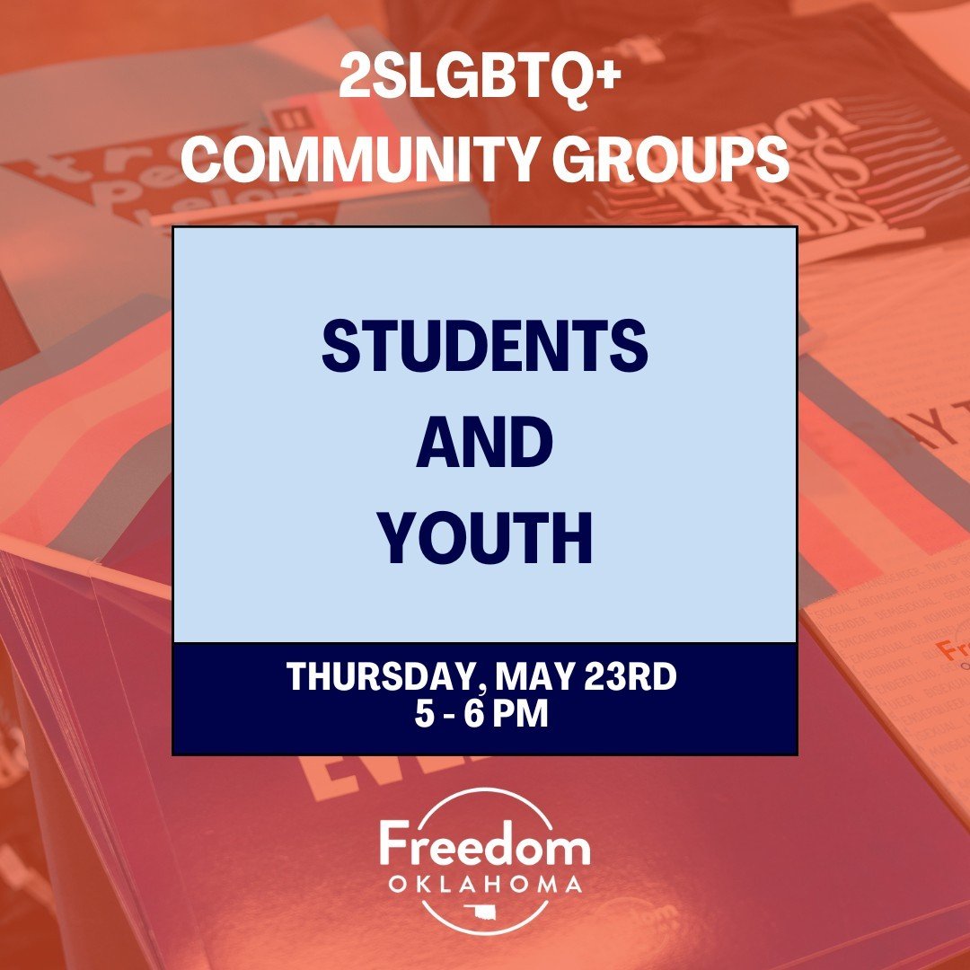 Our community group space for students and youth convenes this afternoon. Even if you can't join us for the entire time, we welcome you to join us for whatever part of the virtual space you can!

Sign up at https://www.freedomoklahoma.org/events (LIN