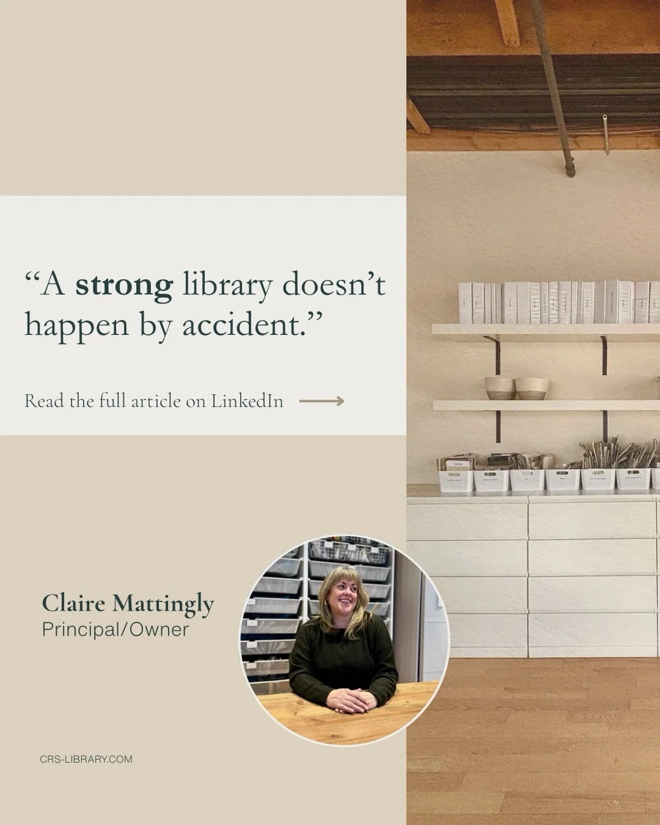 A materials library should do more than look organized &mdash; it should actively support the way your design team works.

In her latest article, CRS Library founder Claire Mattingly explores why so many architecture and interior design firm librarie