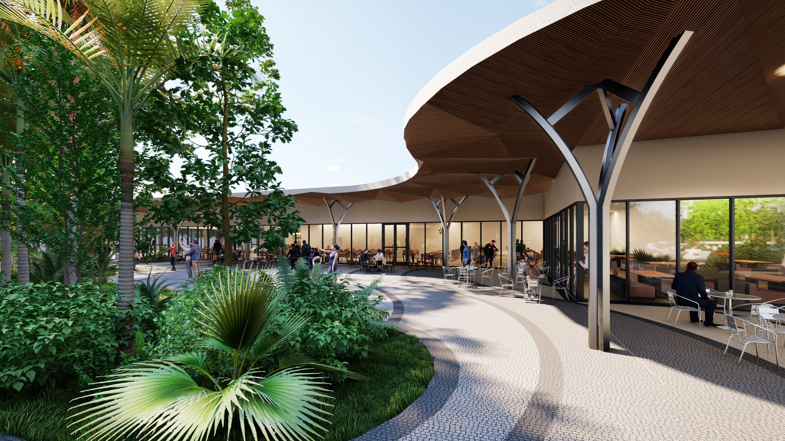 The Gardens hall outdoor area.