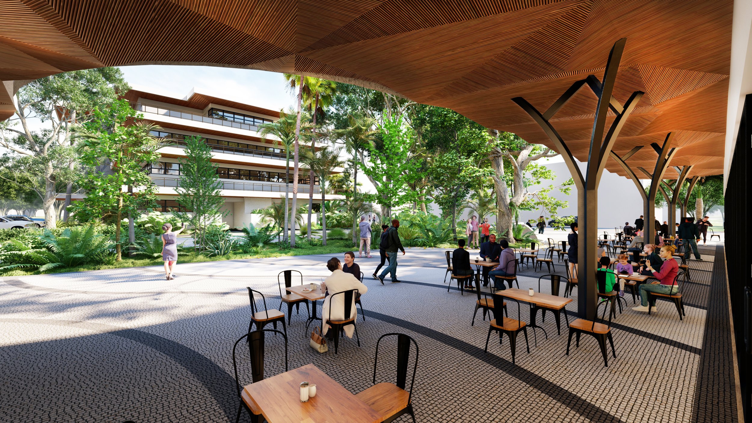 The Gardens Hall restaurant seating view.