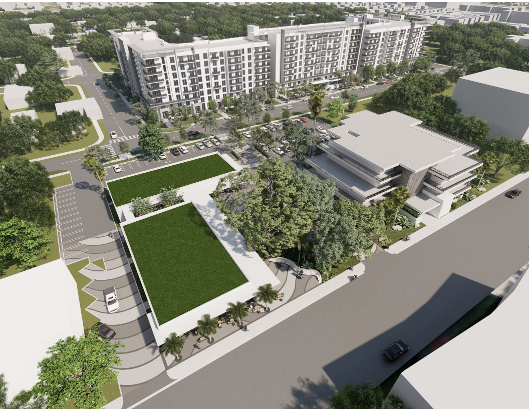 Birds eye view of The Gardens District.