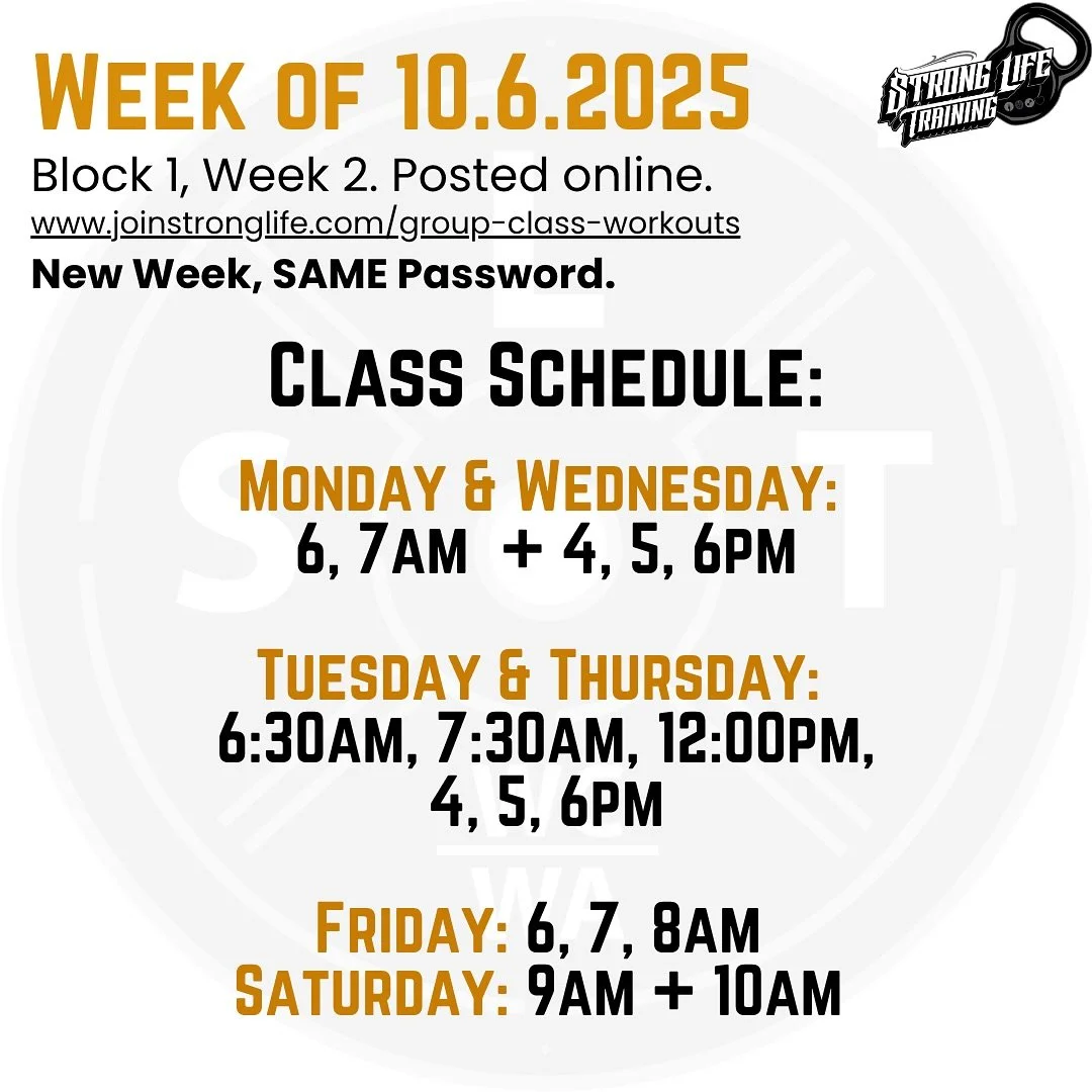 𝗪𝗼𝗿𝗸𝗼𝘂𝘁𝘀 𝗣𝗼𝘀𝘁𝗲𝗱 ✔️

Class Schedule: 𝐌𝐨𝐧𝐝𝐚𝐲 &amp; 𝐖𝐞𝐝𝐧𝐞𝐬𝐝𝐚𝐲: 6am, 7am, 4pm, 5pm, 6pm
𝐓𝐮𝐞𝐬𝐝𝐚𝐲 &amp; 𝐓𝐡𝐮𝐫𝐬𝐝𝐚𝐲: 6:30am, 7:30am, 12:00pm, 4, 5, 6pm 𝐅𝐫𝐢𝐝𝐚𝐲: 6, 7, 8am 𝐒𝐚𝐭𝐮𝐫𝐝𝐚𝐲: 9am &amp; 10am

📲 As