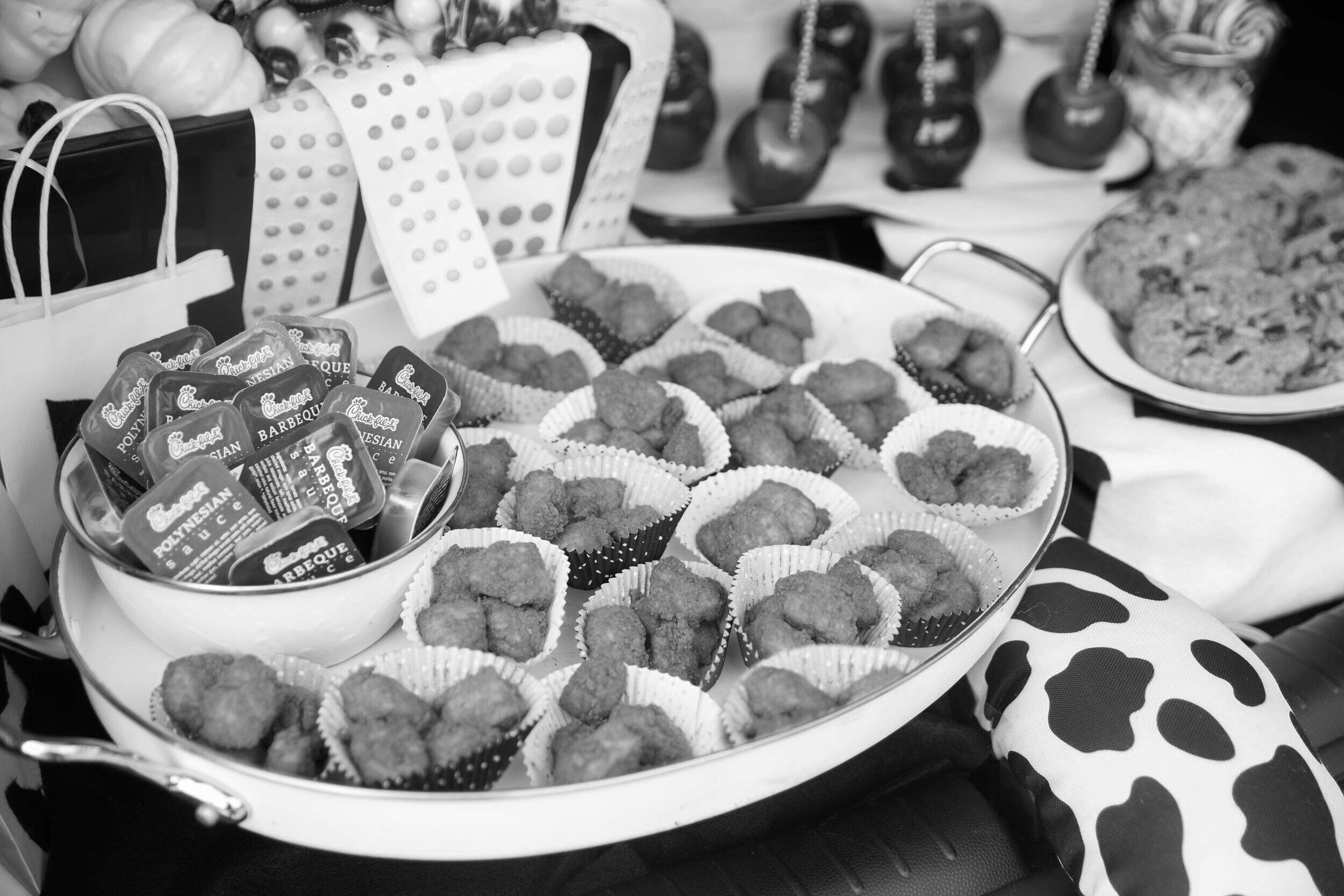 Chick-fil-A nuggets with Halloween candy