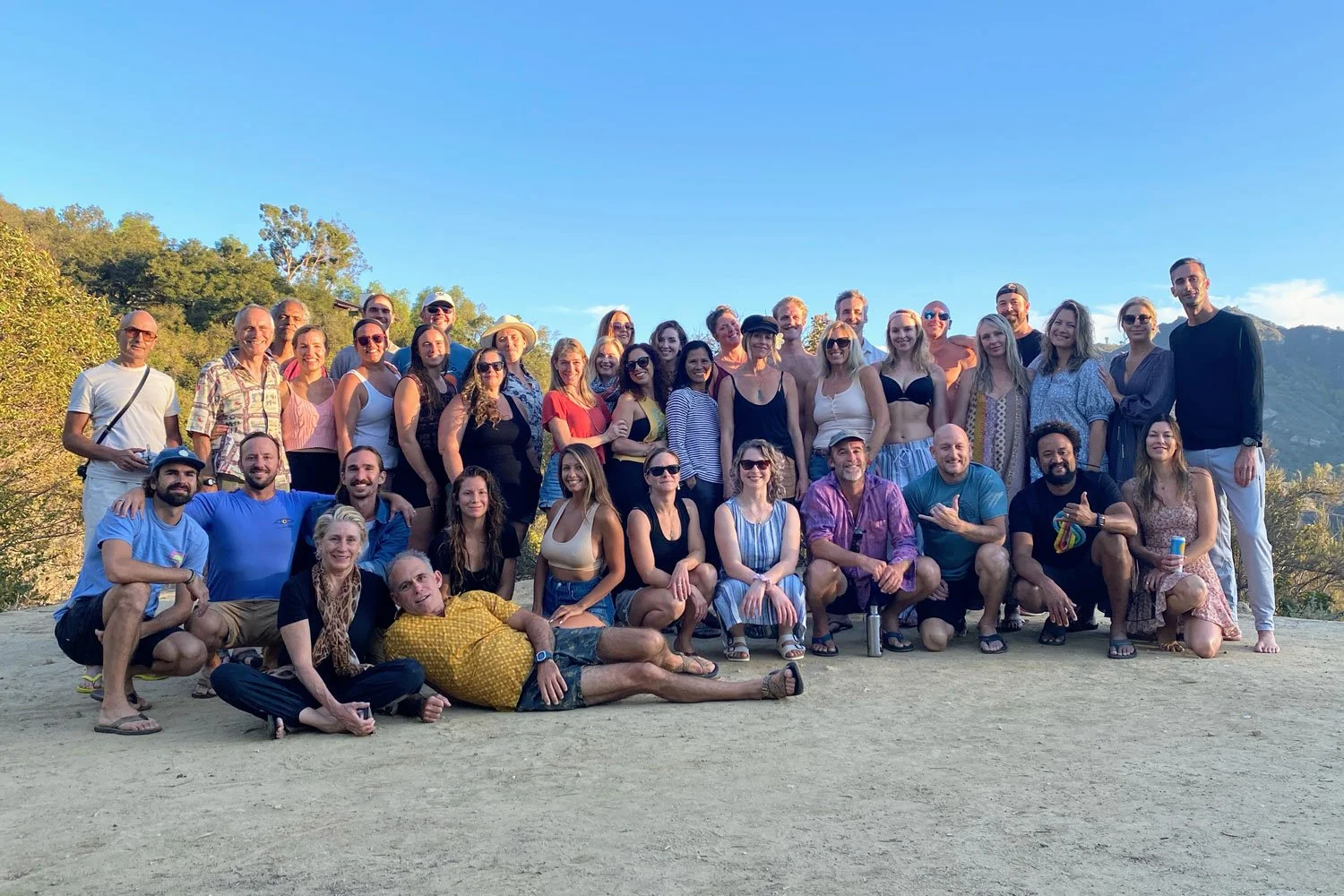 Group photo of a retreat led by Reis Paluso in Topanga, CA