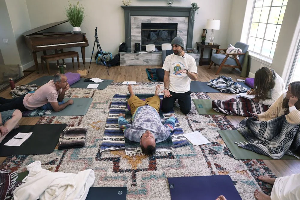 reis teaching students at OBC's Breath School teacher training