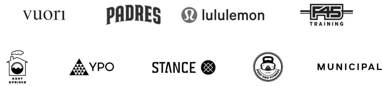 Various companies, teams, and brands that Reis Paluso has worked with