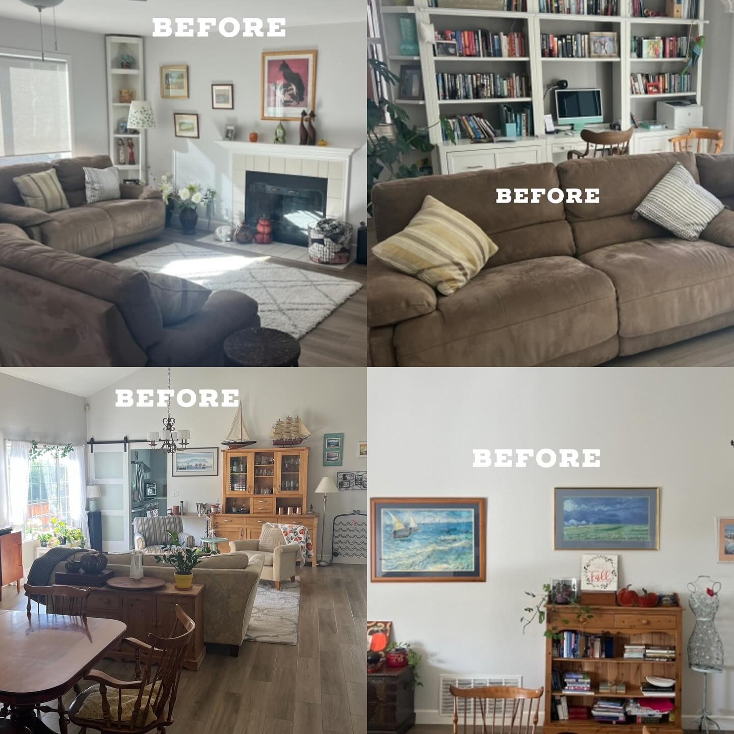 Before &amp; After&hellip;. 

Check out our recent reel for the fun version 🤗. 

This wonderful client had a great collection of antiques but had begun to renovate her home toward a more modern sensibility. When it was time to sell, she brought us i