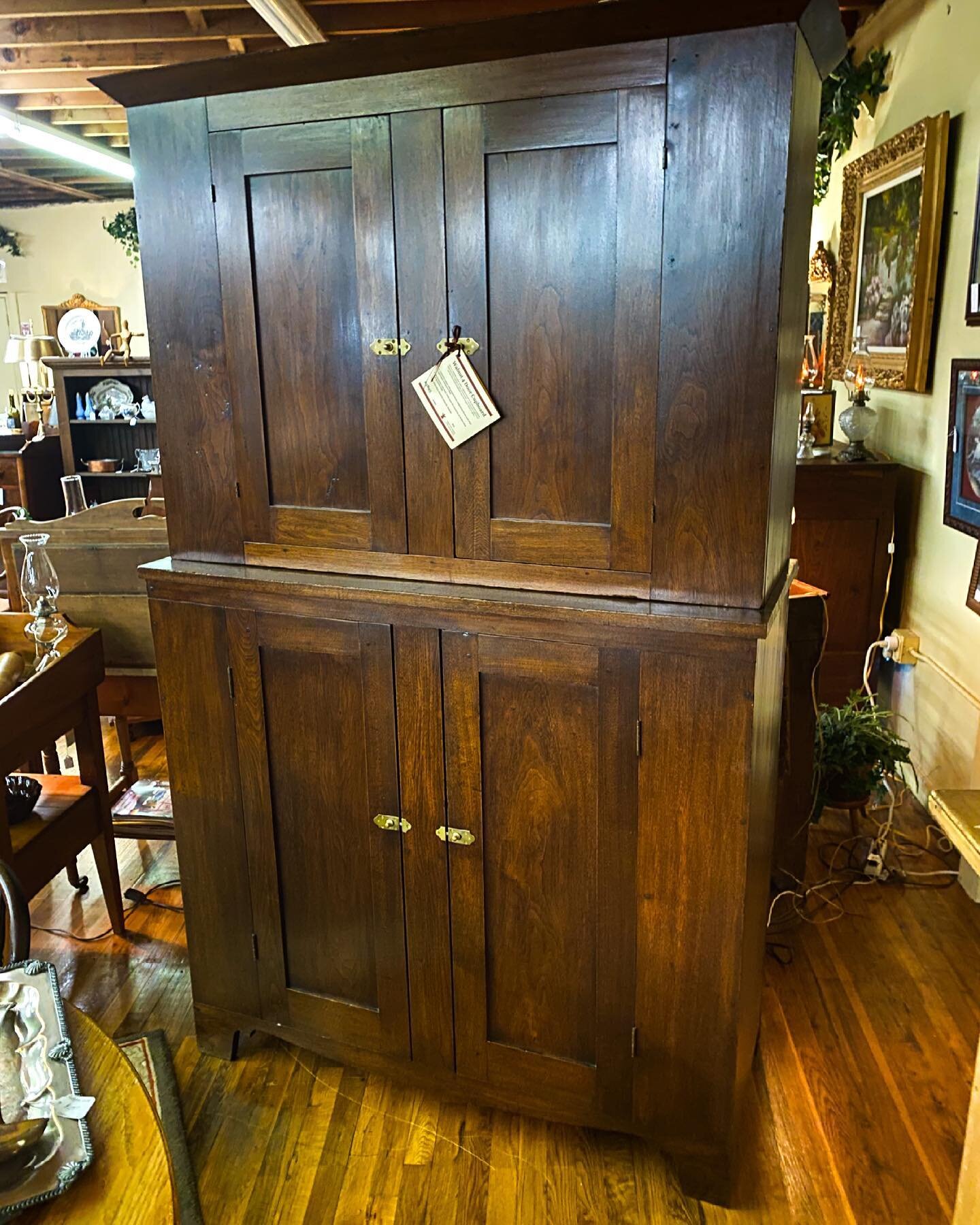 Antique walnut cupboard circa early 1800s.... origins in northern Indiana.... Offered by The Antique Market #knoxvilleantiques #tennesseeantiquetrail