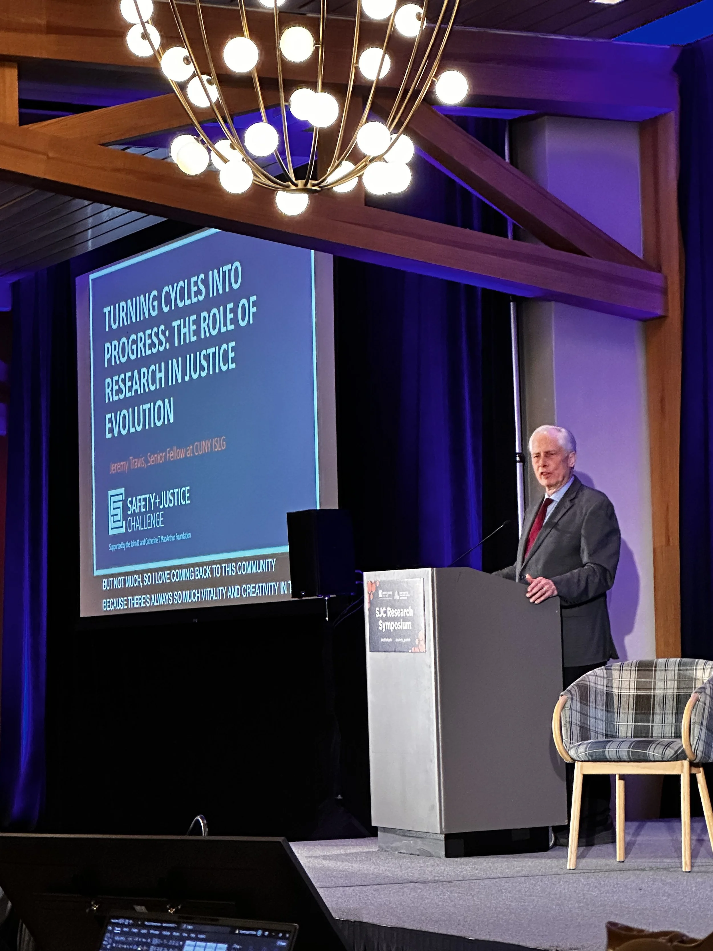 ISLG Senior Fellow Jeremy Travis speaks at the 2026 SJC Research Symposium