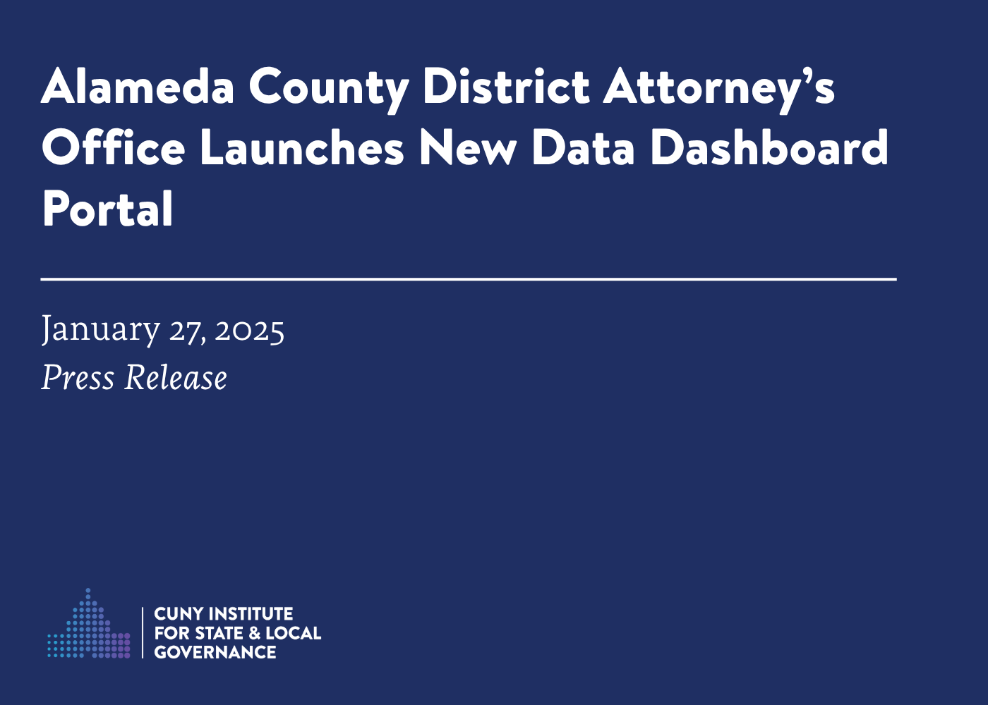 Alameda County District Attorney’s Office Launches New Data Dashboard Portal