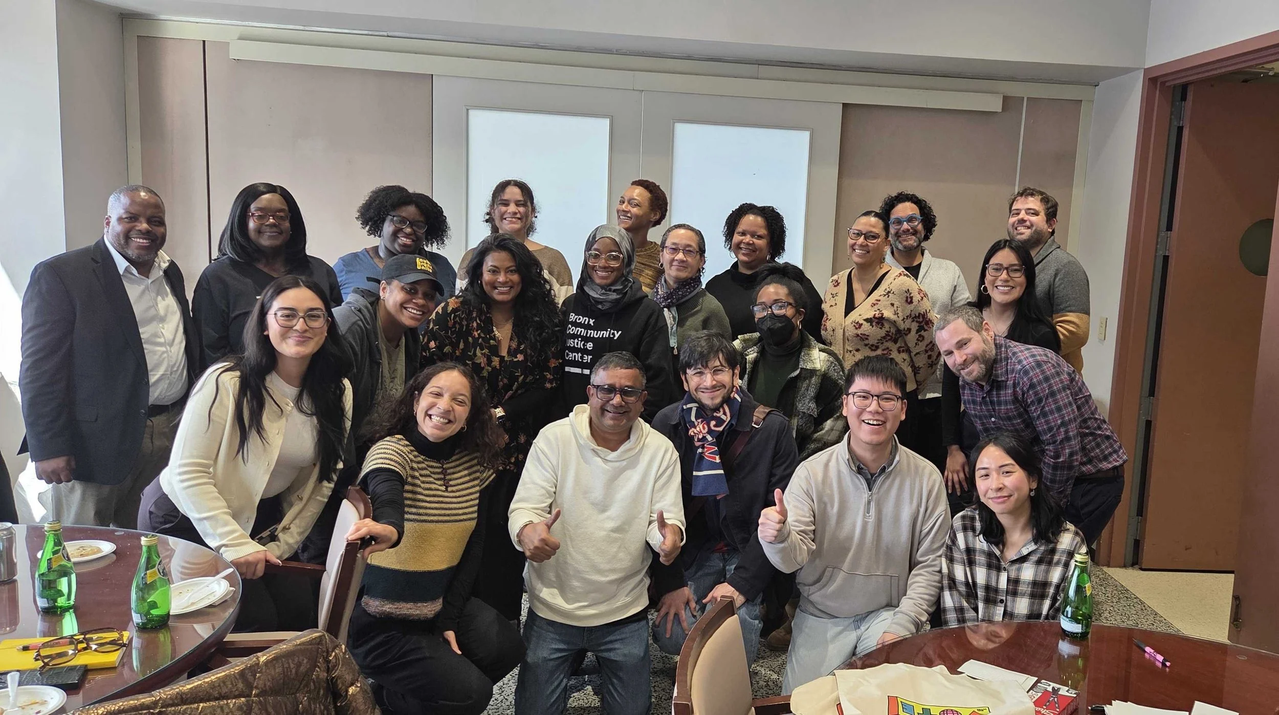 CUNY ISLG staff meet with staff from the Civic Engagement host sites at Hostos Community College