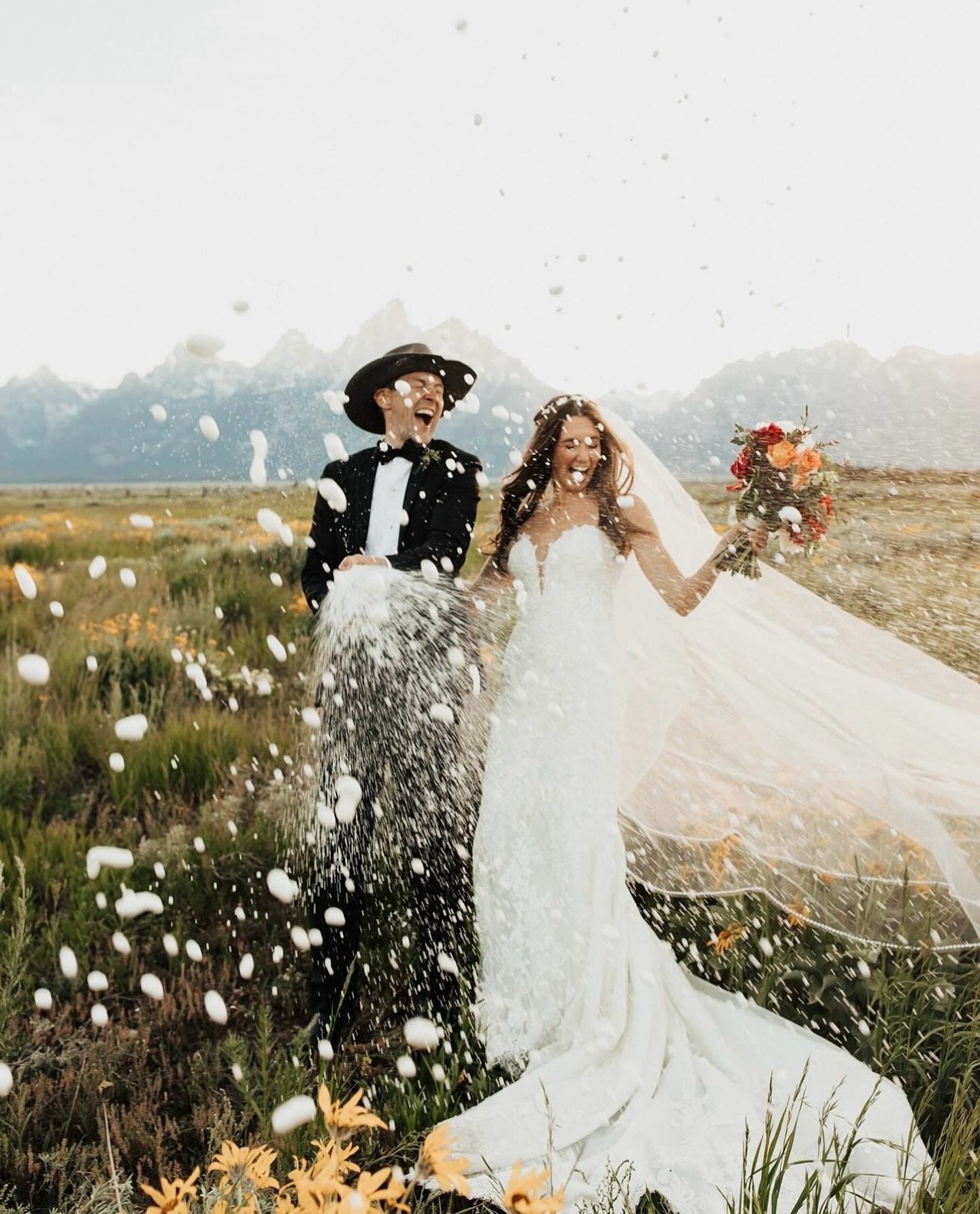 That just married feeling!✨ Who here is a 2024 bride?! 

Photography: @nicoleastonphoto
Wedding dress: @pronovias 
Bride: @abbyjpage 
Hair: @frostsalon
Venue: @lostcreek_ranch

#ranchwedding #ranchweddings #funwedding #funweddings #weddinggoals #wyom