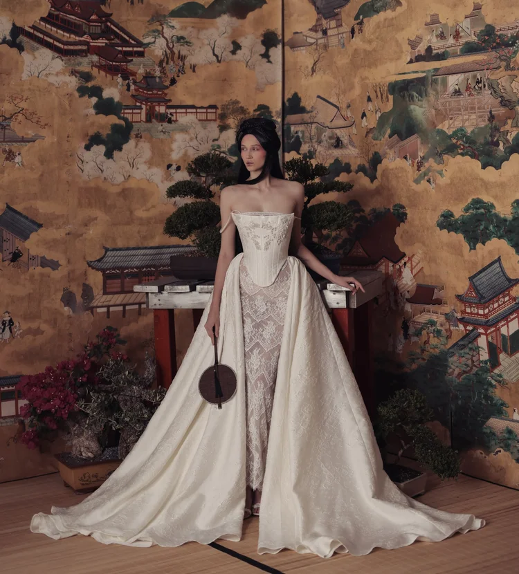 kim kassas wedding dress Never Worn Couture Doreah unforgettable silhouette Kim Kassas - Myrcella |
