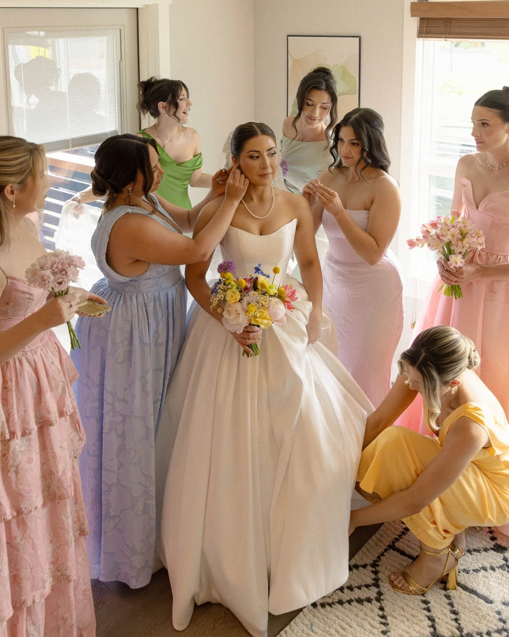The gorgeous @laaa_ren&rsquo;s magical wedding day was a colourful Pinterest dream!✨ We&rsquo;re obsessed with every detail - especially those bridesmaid dresses and bouquets!

Photo: @meghanfentonphoto
Florals: @littledaisyflorals
Video: @capsoulfil