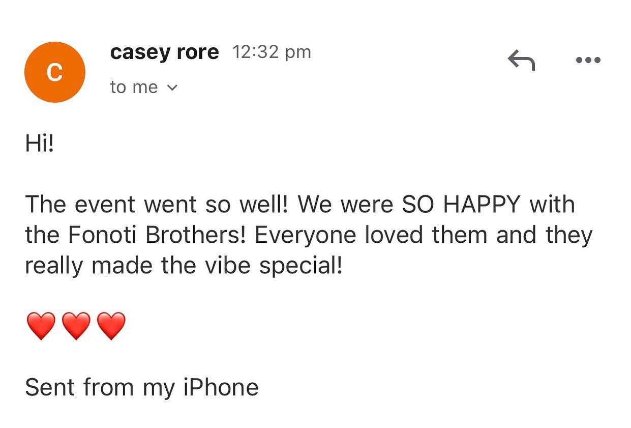 We love to perform and we love make people happy - it&rsquo;s what we do best! 😎🖤 Thank you for having us, Casey! ✨#fonotibrothers #fonotibros #musicthatmovesyou #rnb #rnbmusic #nzmusic