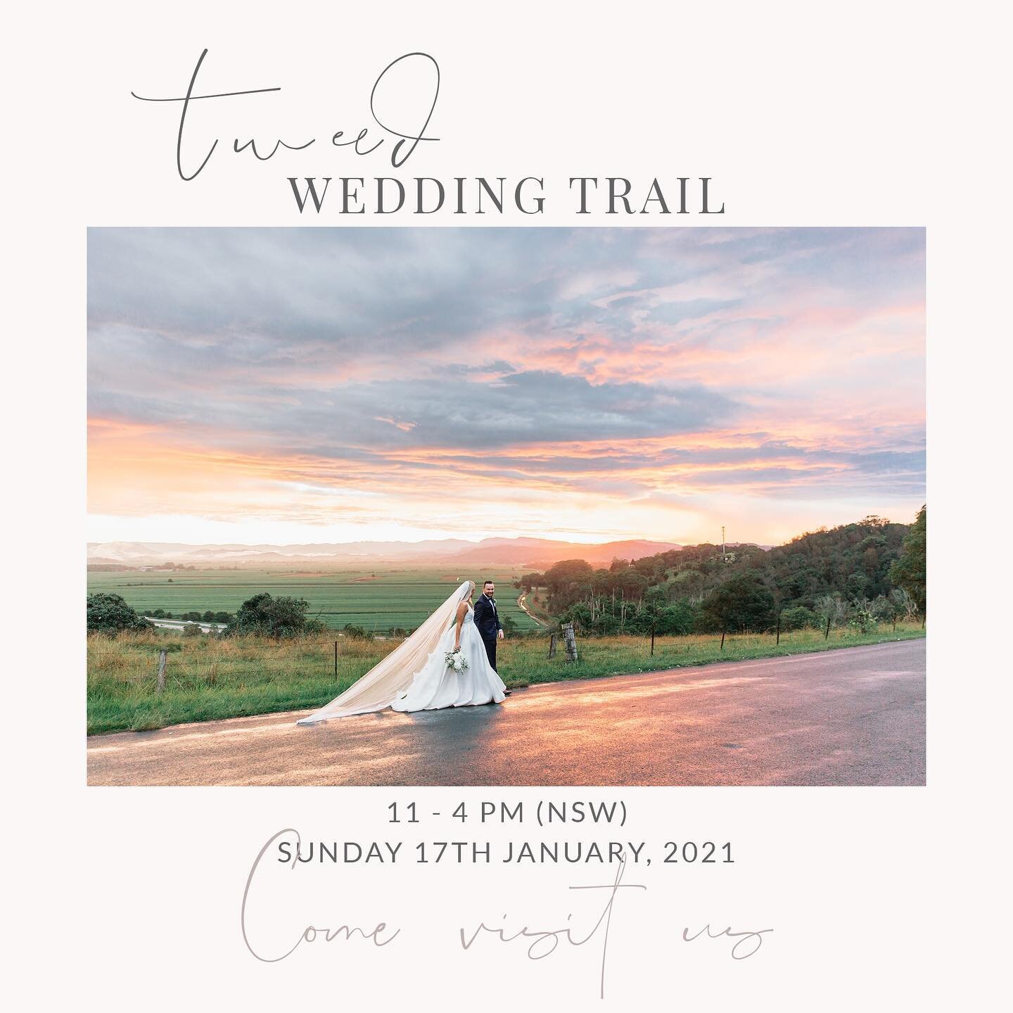 It&rsquo;s that time again! 🤩🍍🥂⠀⠀
The infamous Tweed Wedding Trial is back! 
⠀⠀
🌿Sunday 17 January 2021 ⠀⠀
✨11am - 4pm⠀⠀
⠀⠀
Showcasing 7 different venues with over 100 incredible wedding warriors, you can experience first hand all their goods and