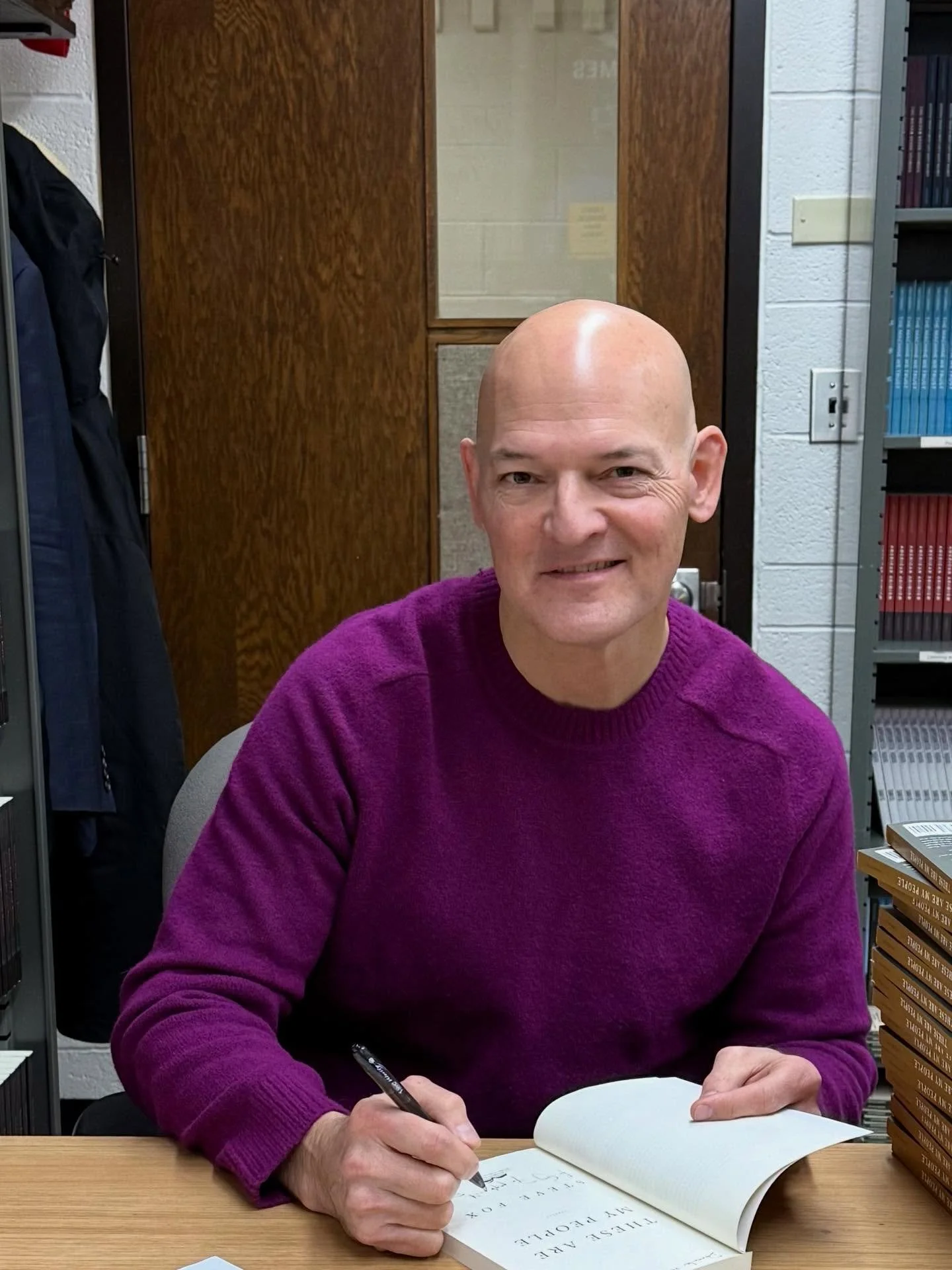 Had a great time signing copies of These Are My People with the crew at @cornerstone.press yesterday. Thanks to all who ordered in advance from the Press, and to @karlie.harpold for super candid-and-spontaneous pic.