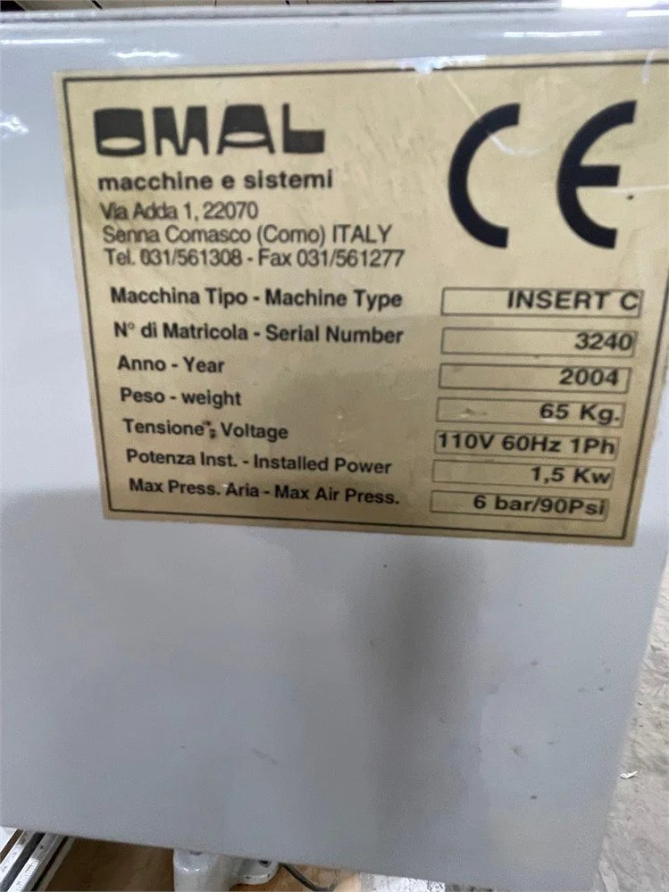 Omal Hinge Boring Machine 2004 (Used) — LIMZ MACHINERY GROUP