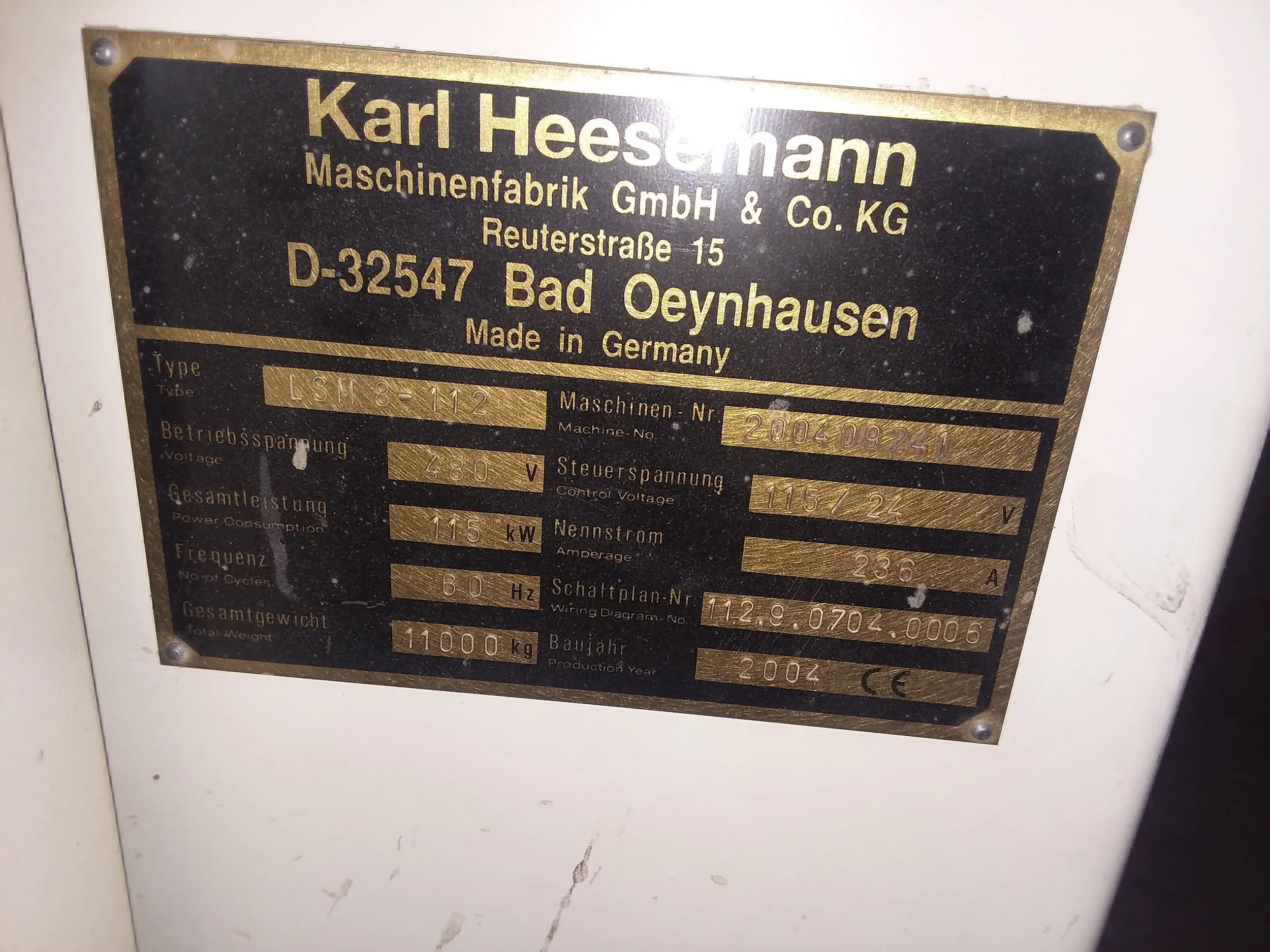 Heesemann 53Inch 4 Head RRRL Wide Belt Sander (Used) — LIMZ MACHINERY GROUP