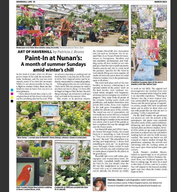 Wonderful article by Pat Bruno about our January Paint-Ins at @nunansflorist in the March Edition of @haverhilllife !
Find FREE copies in local businesses or check it out online at https://www.merrimackvalleylife.com/