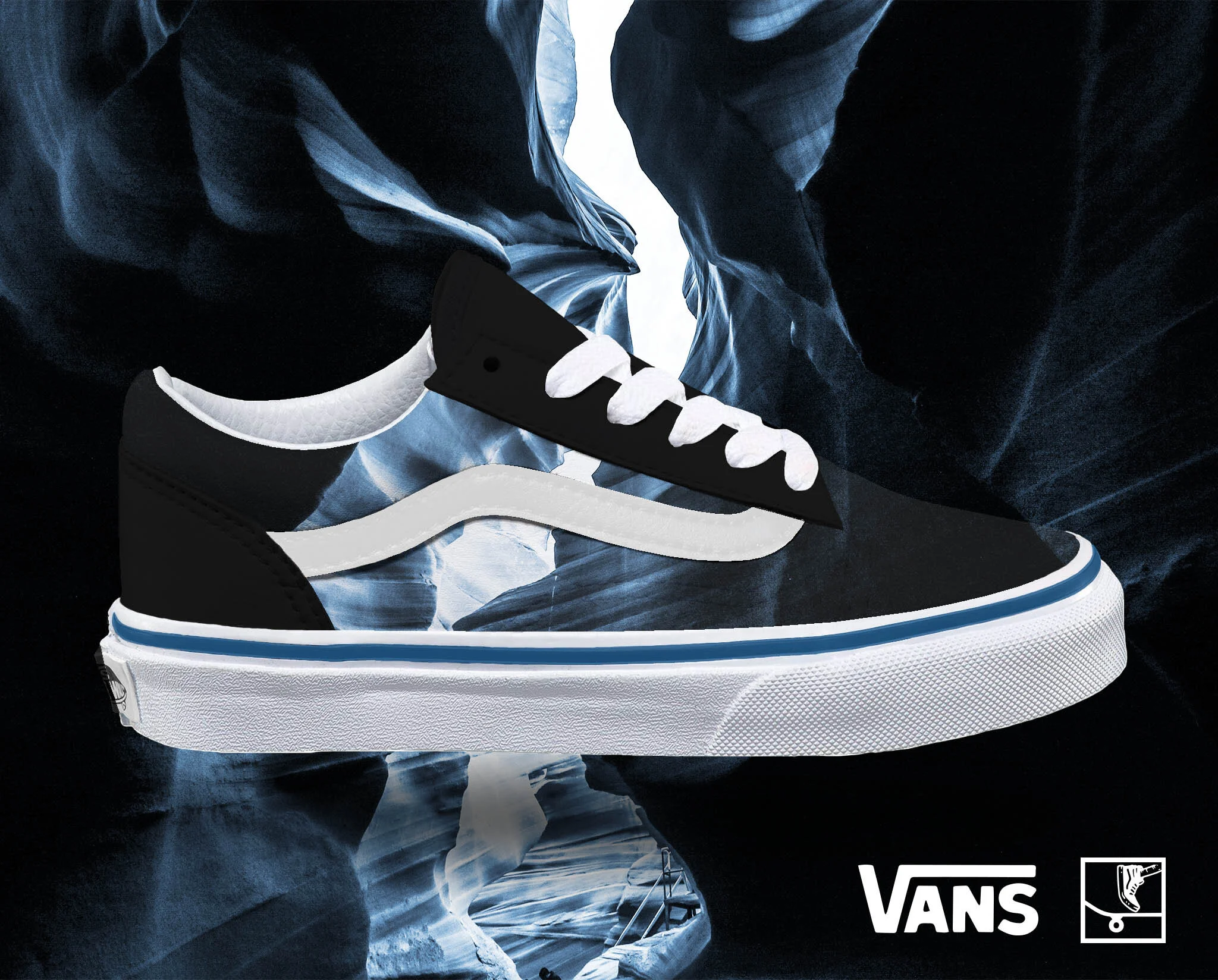 Hypothetical poster in the form of a partnership with Vans to create a shoe that aligns with the Skateboard Hall of Fame brand.