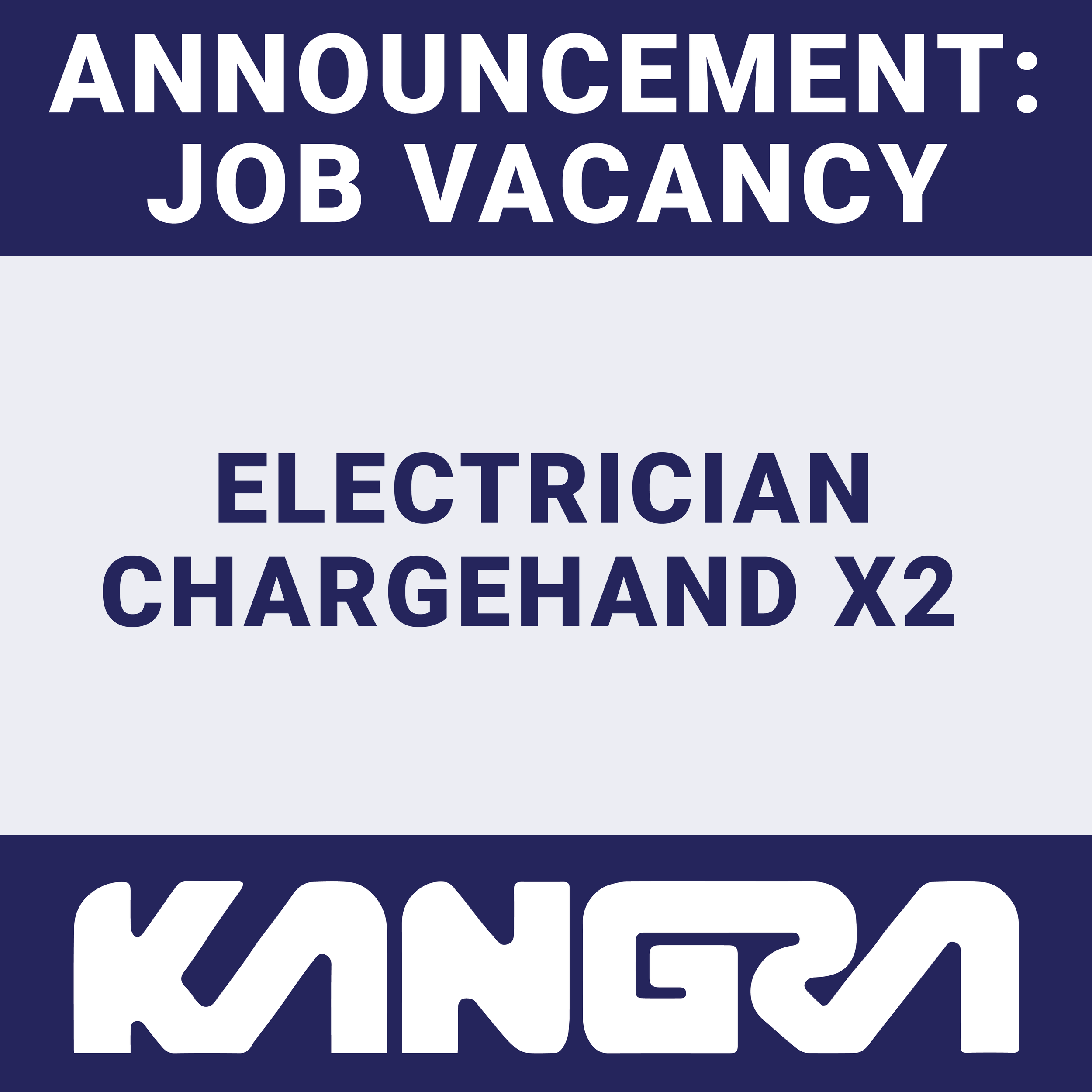 Job Post: 2X Electrician Chargehand