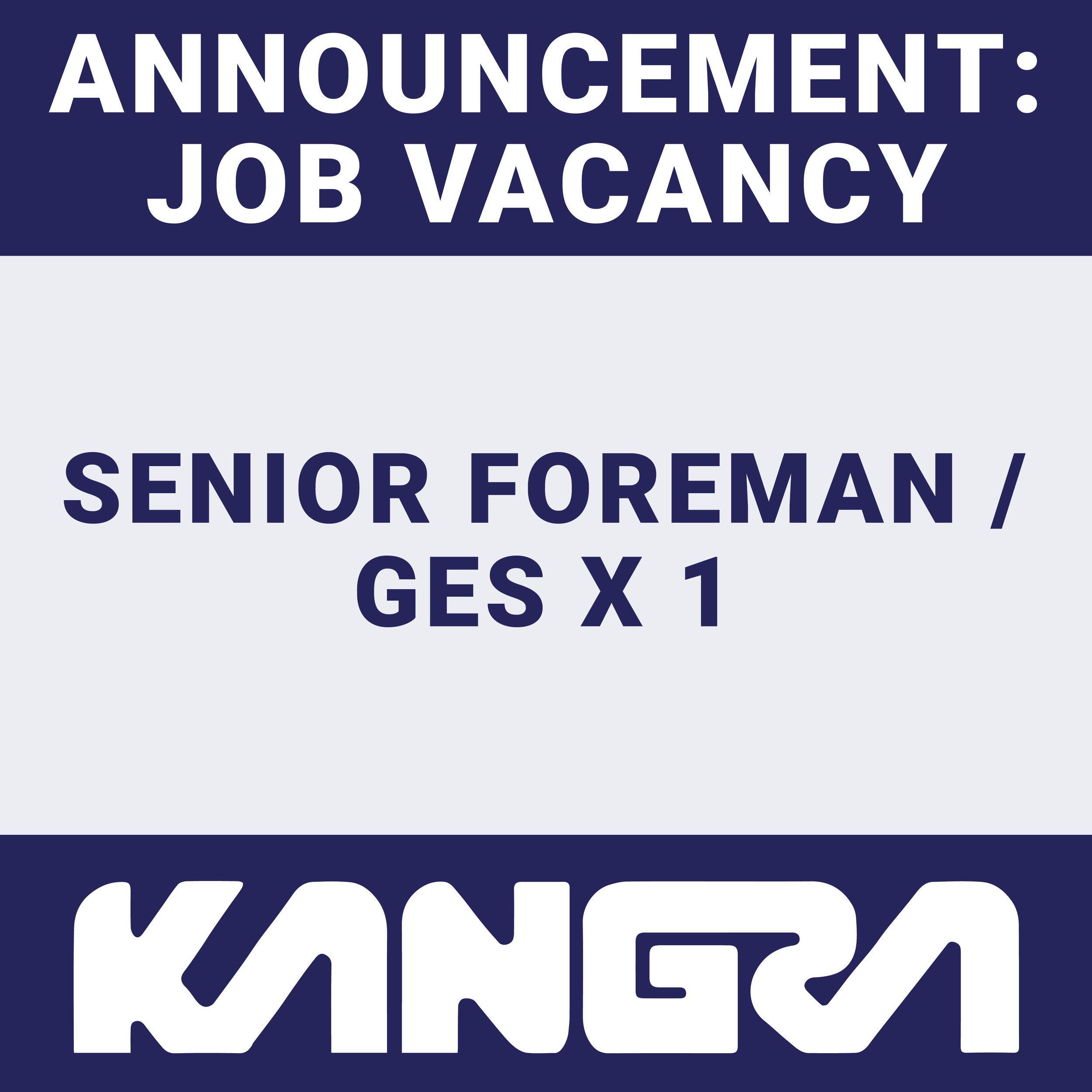Job Post: Senior Foreman / GES