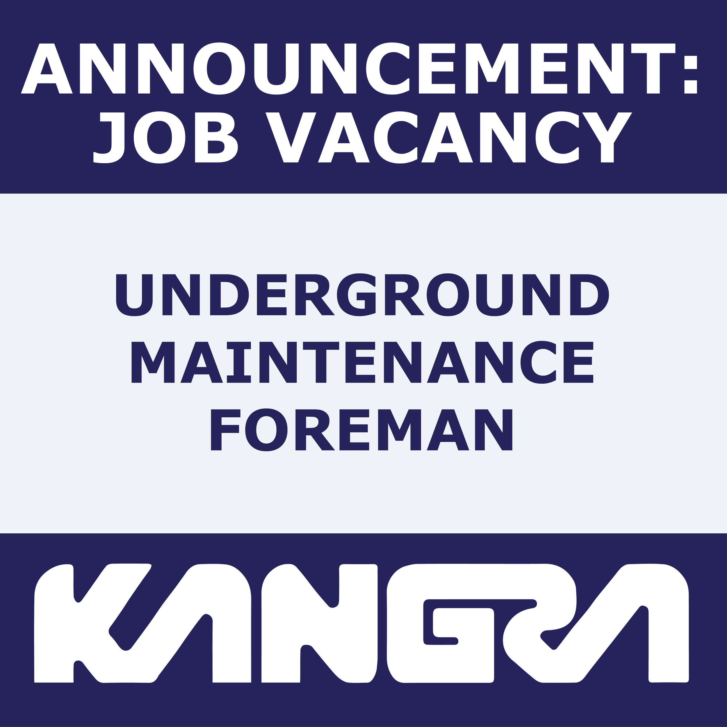 Job Post: Underground Maintenance Foreman