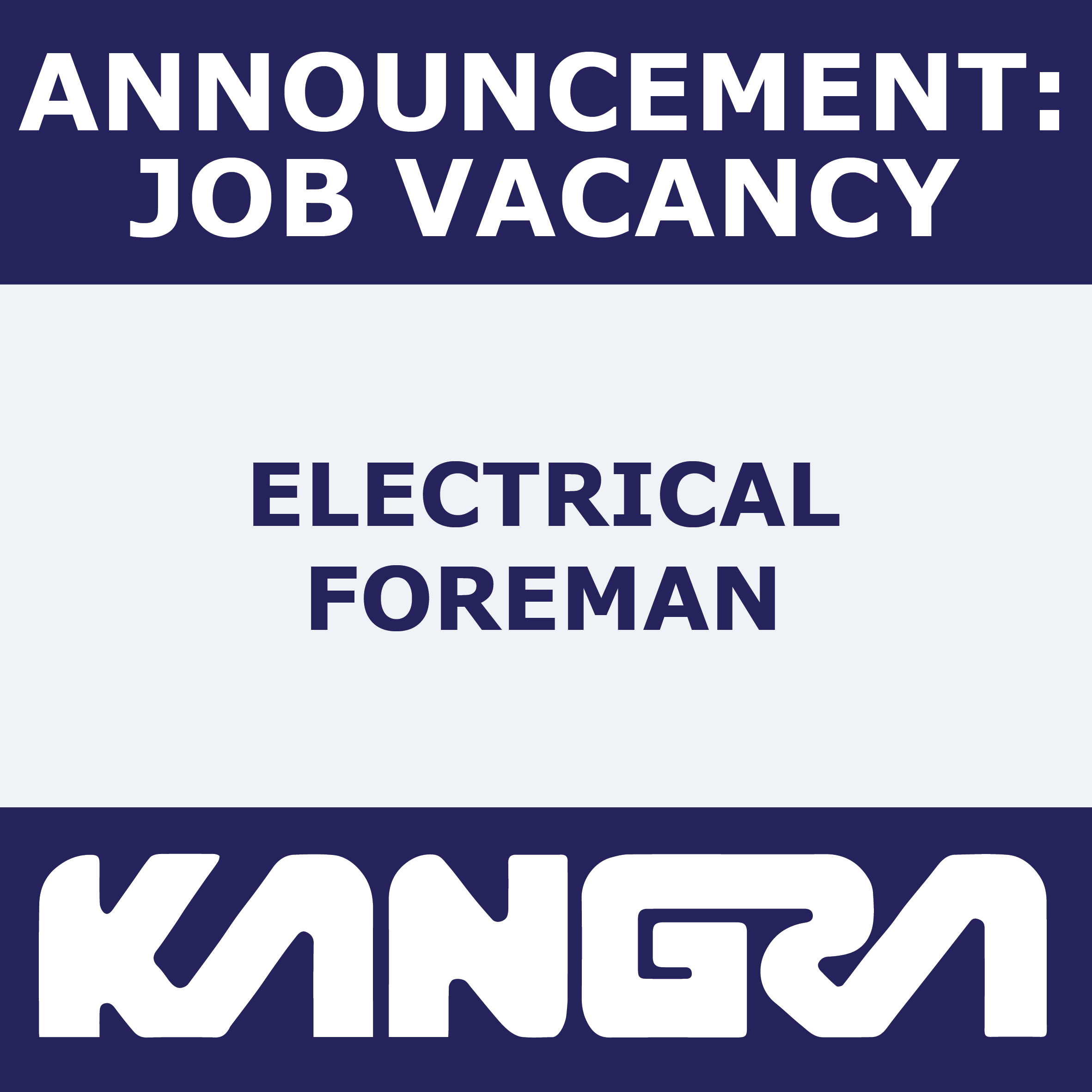 Job Post: Electrical Foreman