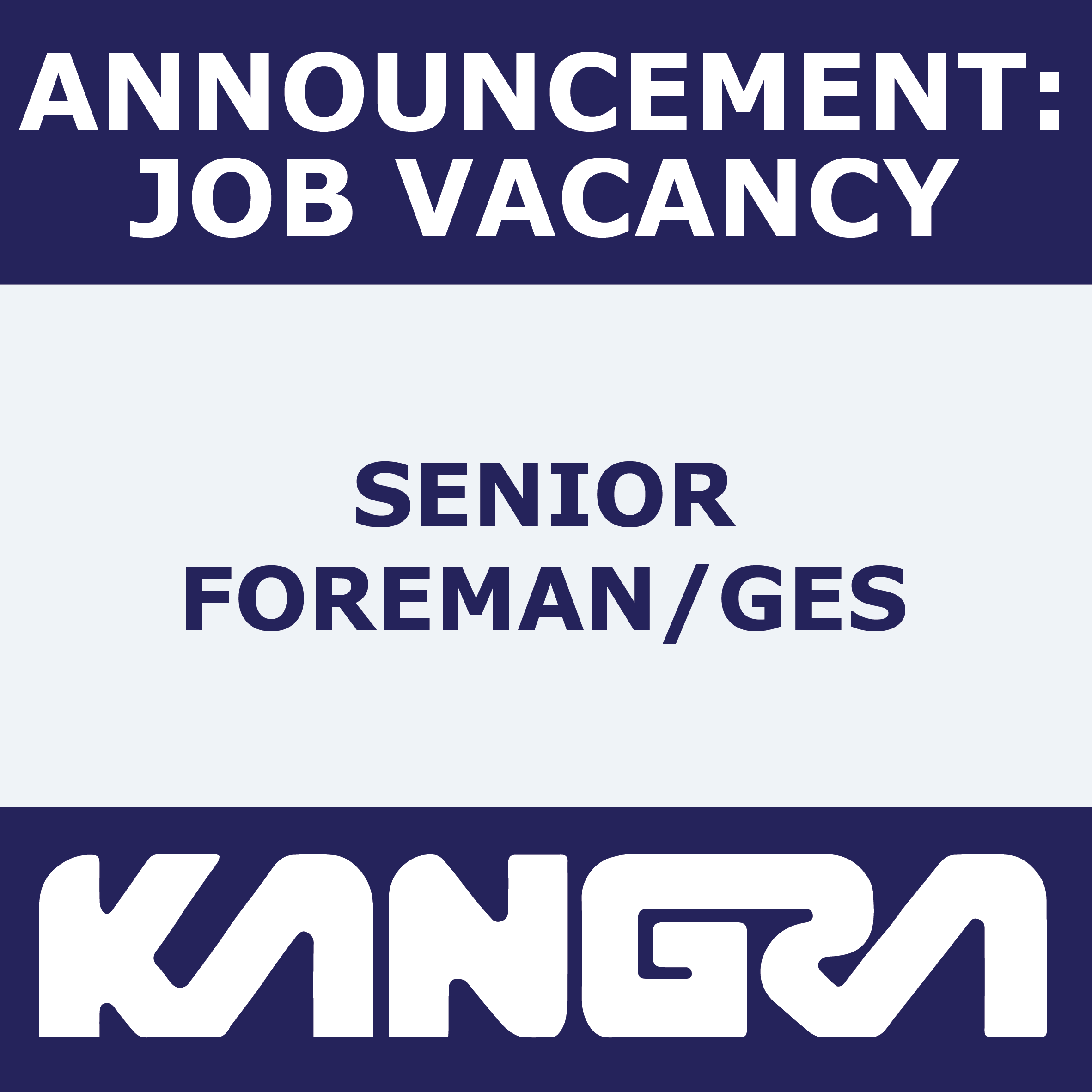 Job Post: Senior Foreman / GES