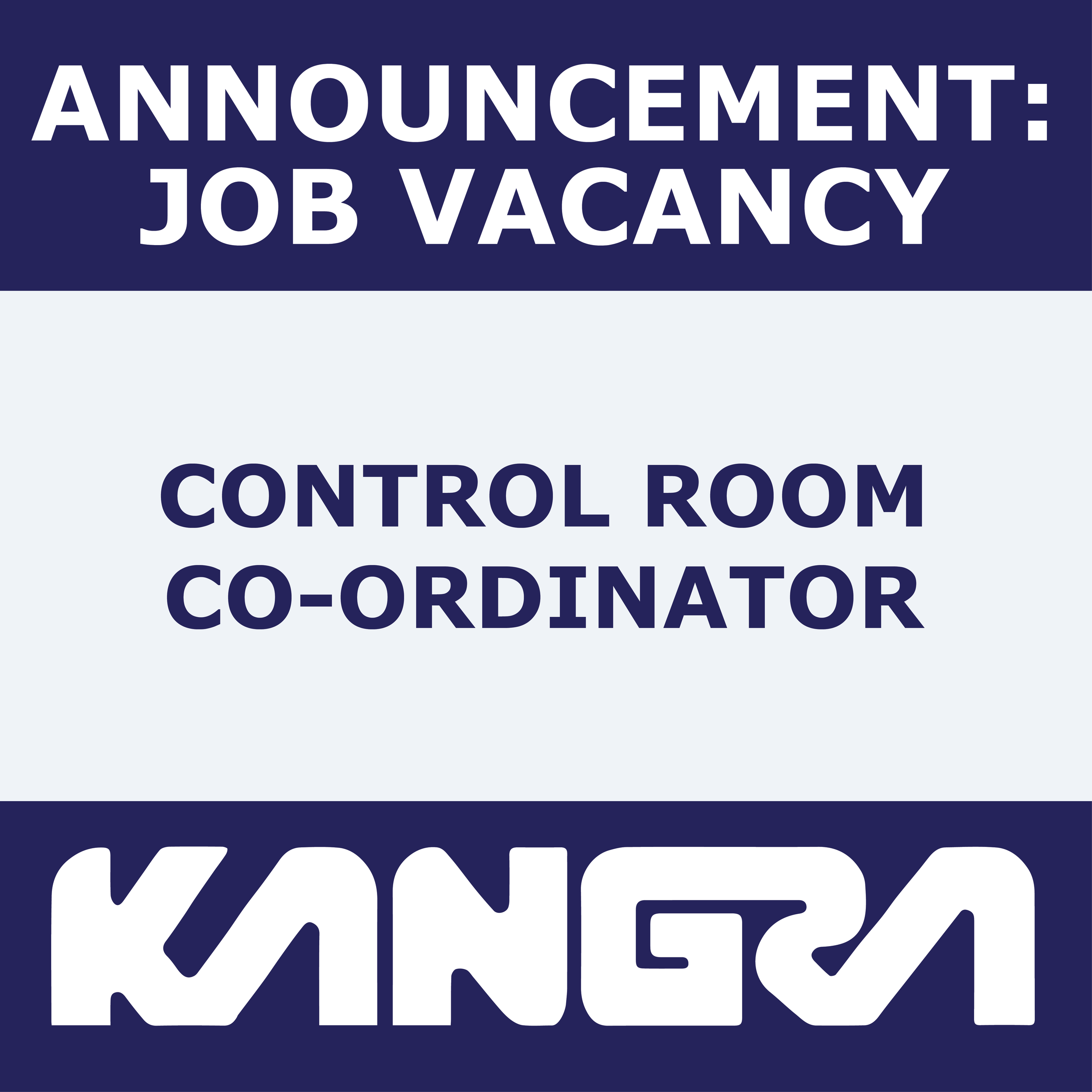 Job Post: Control Room Co-ordinator