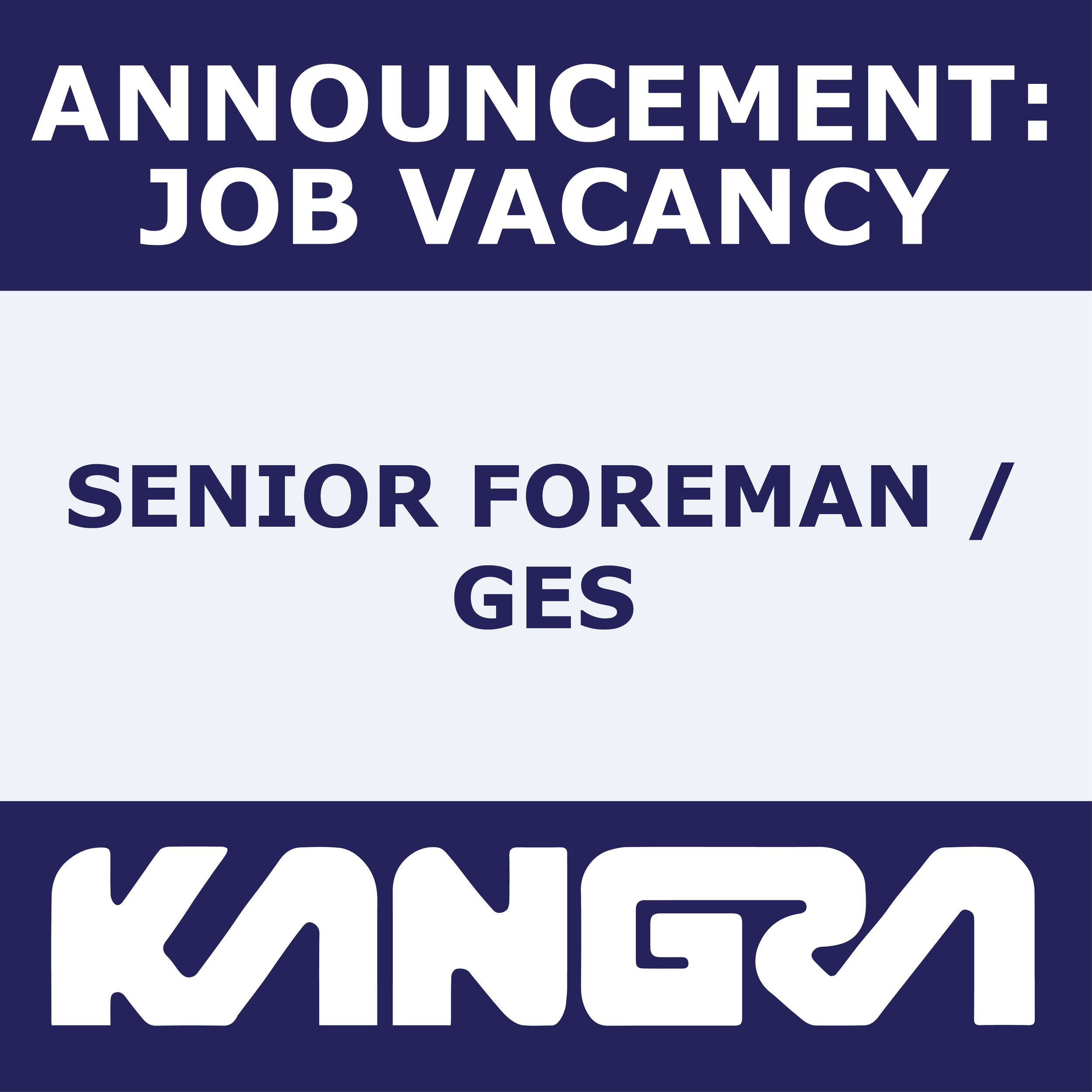 Job Post: Senior Foreman / GES 