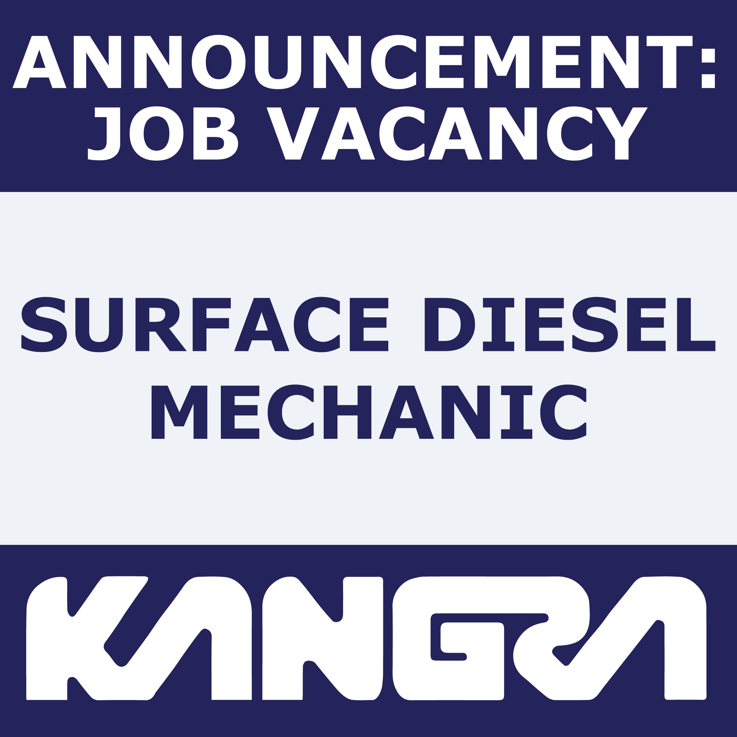 Job Post: Surface Diesel Mechanic