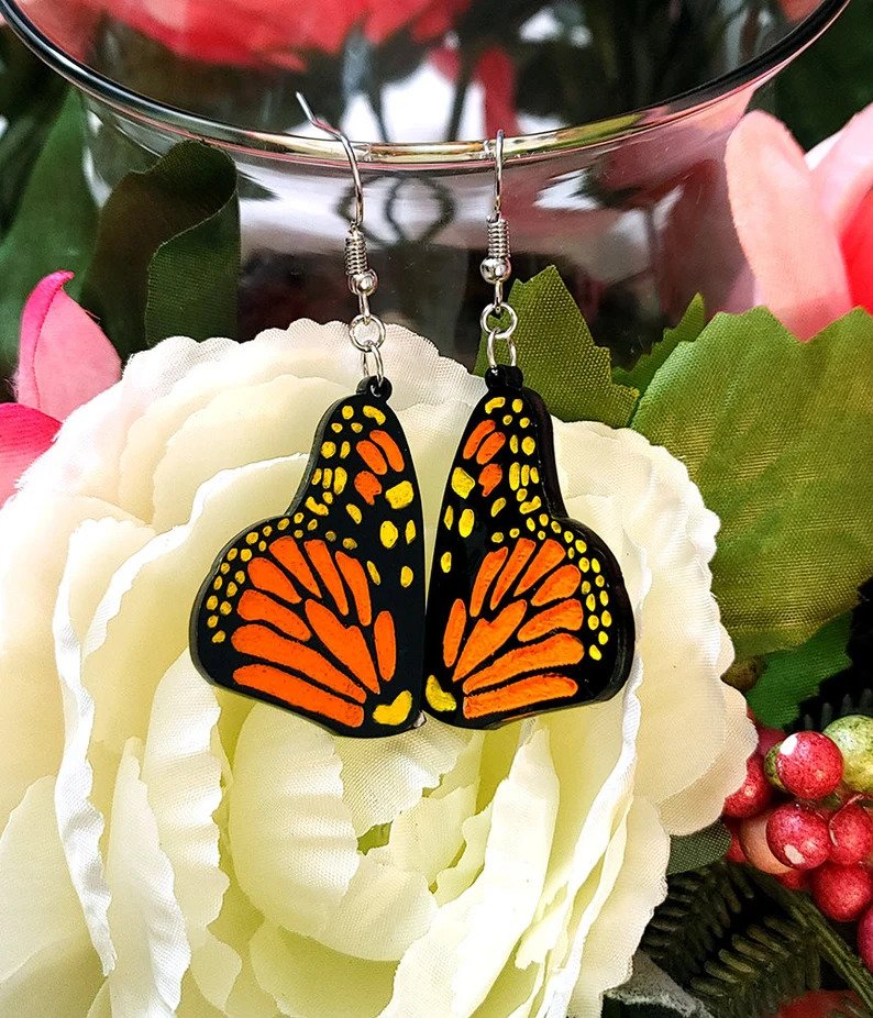 Monarch Butterfly Earrings Handmade – Traveling Butterflies