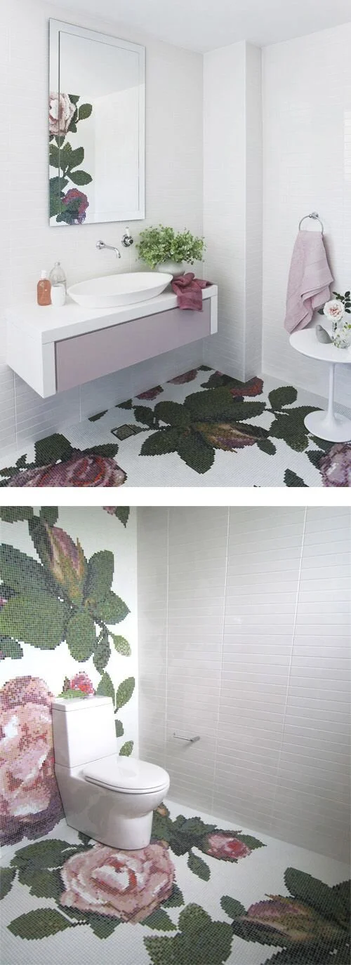 Mosaico | decoro Springrose Bianco design by Carlo Dal Bianco | fonte Pinterest